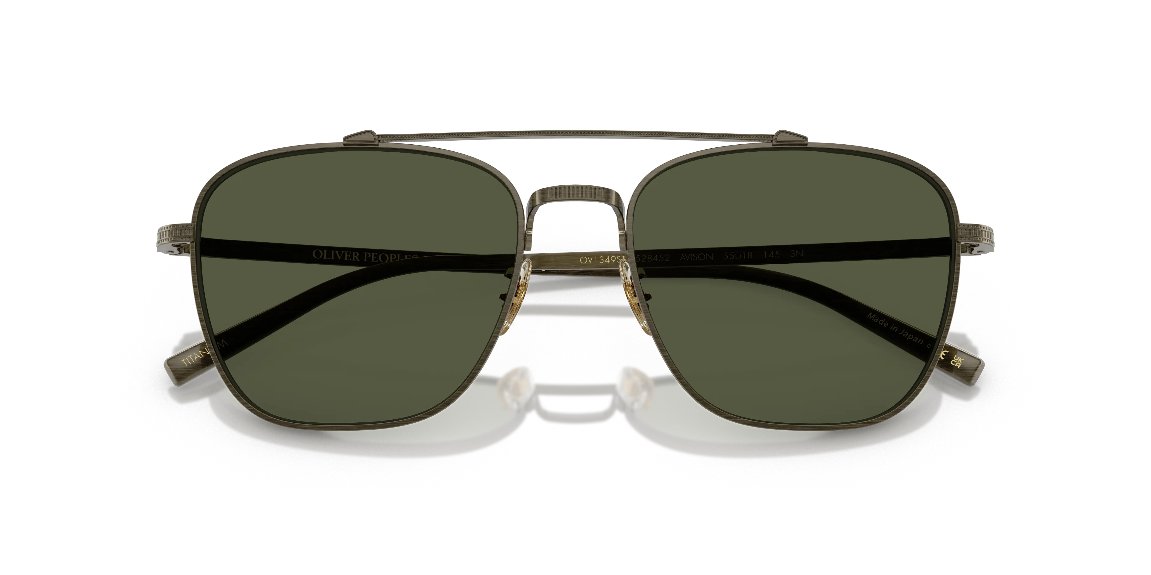 Oliver Peoples OV1349ST AVISON 528452 Occhiali da sole Titanio Oro Verde G15 Pilot Normale - immagine 2