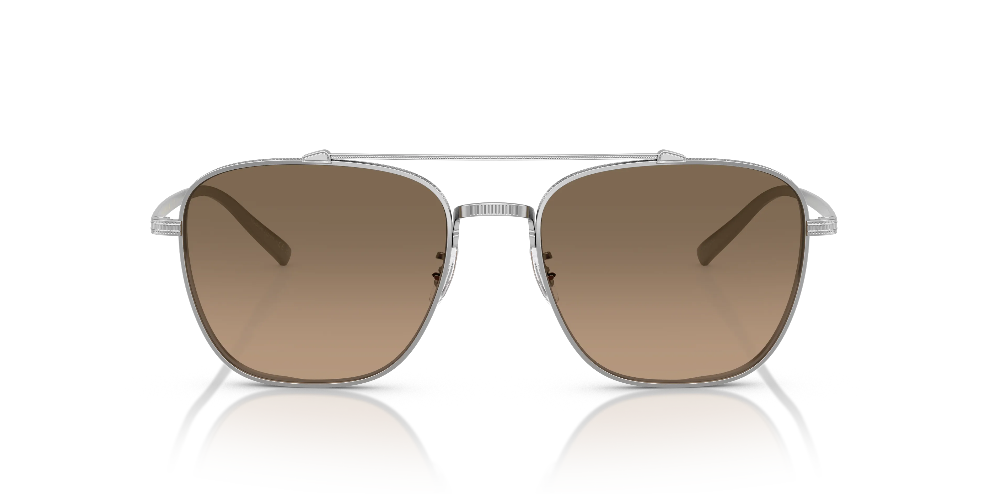 Oliver Peoples OV1349ST AVISON 5036GN Occhiali da sole Titanio Argento Marrone Pilot Polarizzata - immagine 3