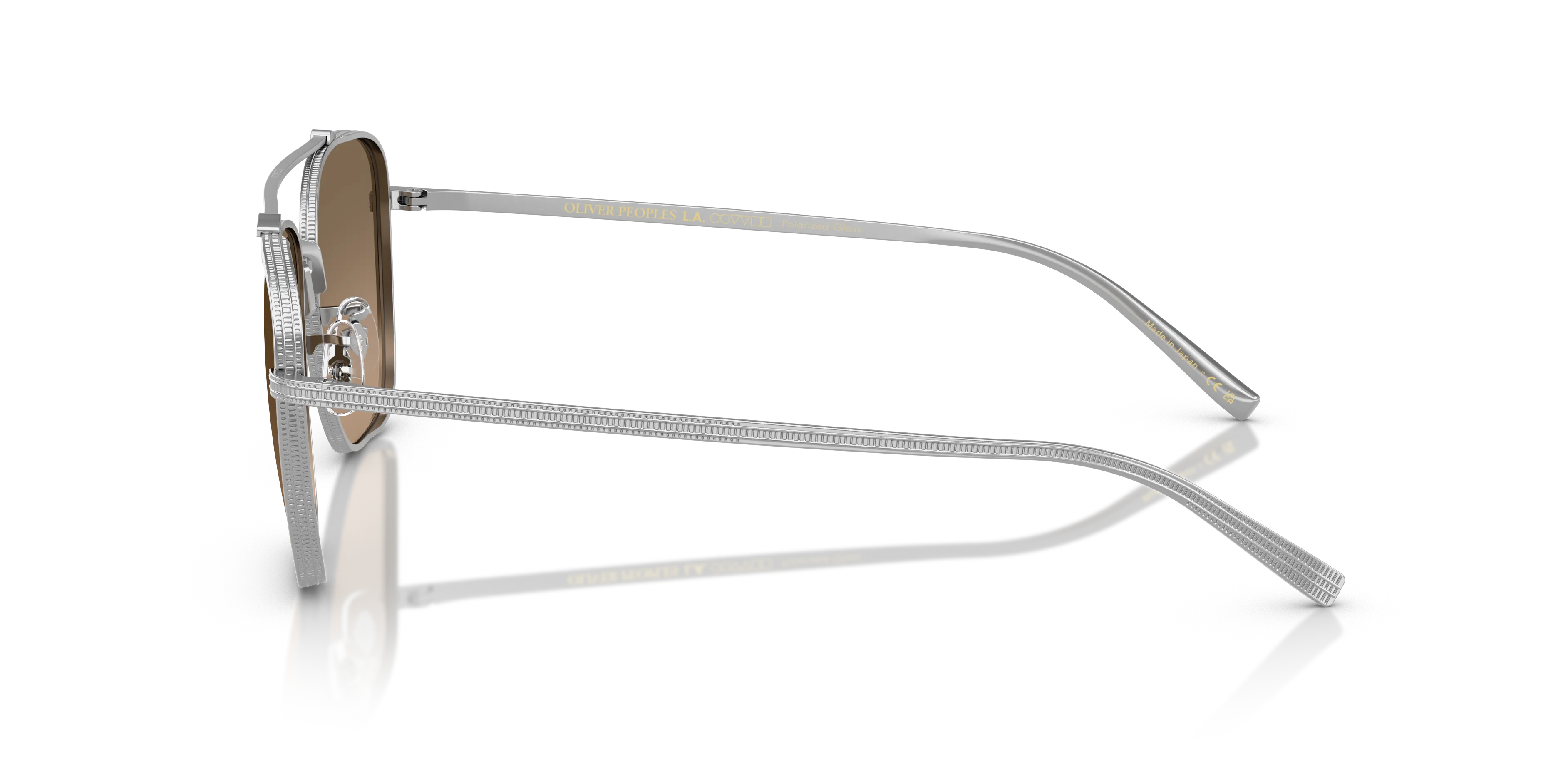 Oliver Peoples OV1349ST AVISON 5036GN Occhiali da sole Titanio Argento Marrone Pilot Polarizzata - immagine 4