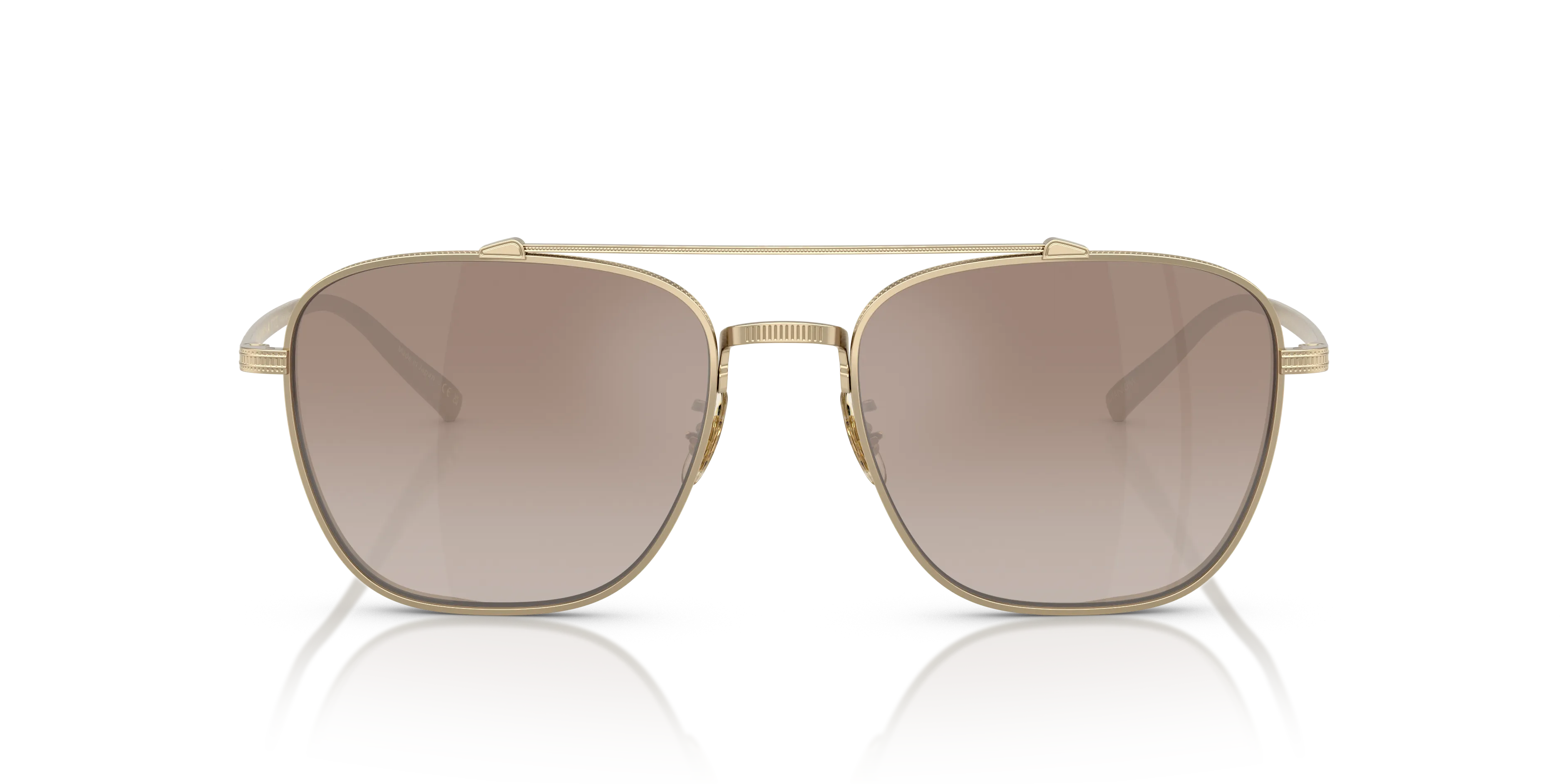 Oliver Peoples OV1349ST AVISON 5035Q1 Occhiali da sole Titanio Oro Marrone Pilot Normale - immagine 3
