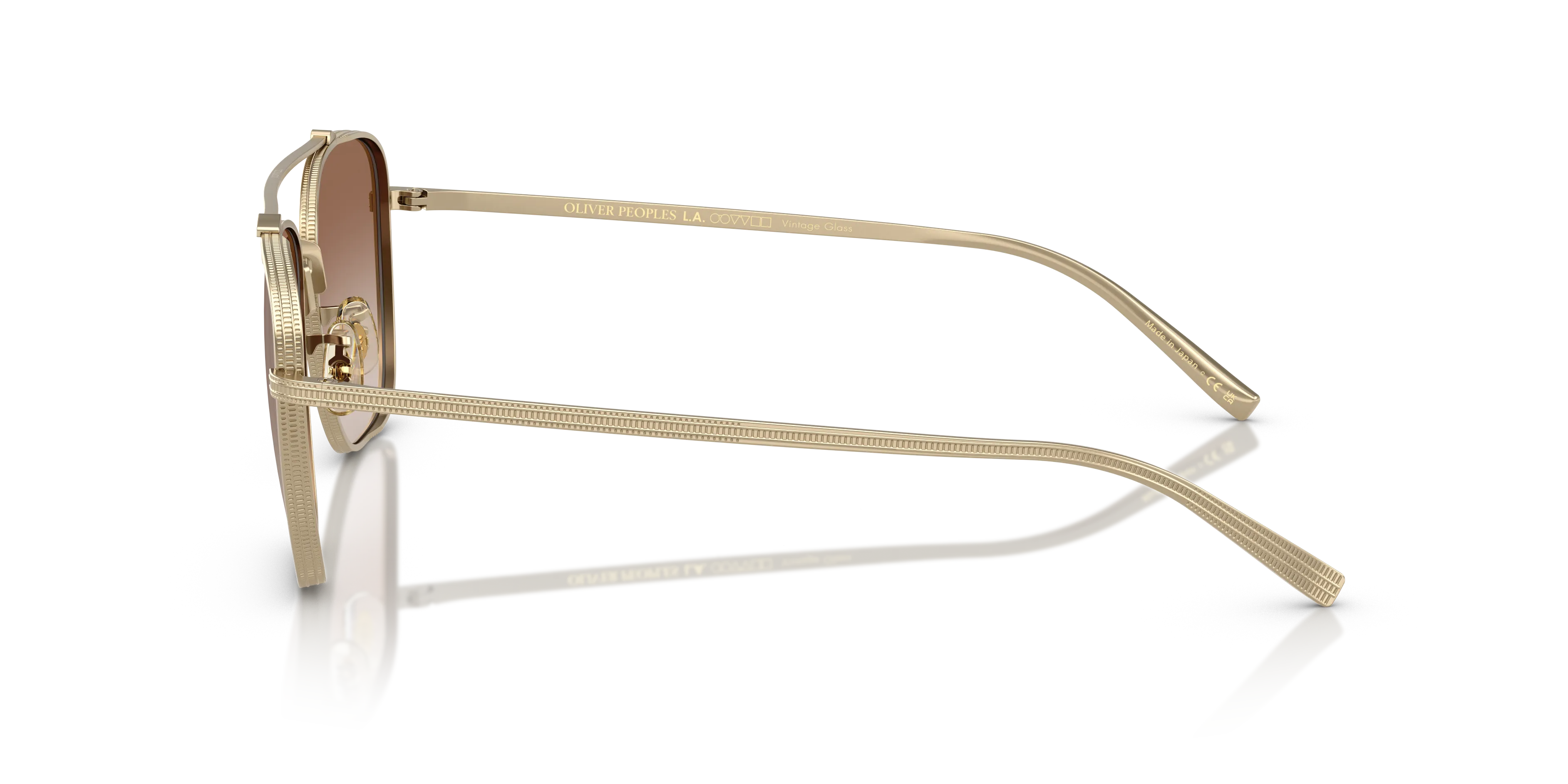 Oliver Peoples OV1349ST AVISON 5035Q1 Occhiali da sole Titanio Oro Marrone Pilot Normale - immagine 4