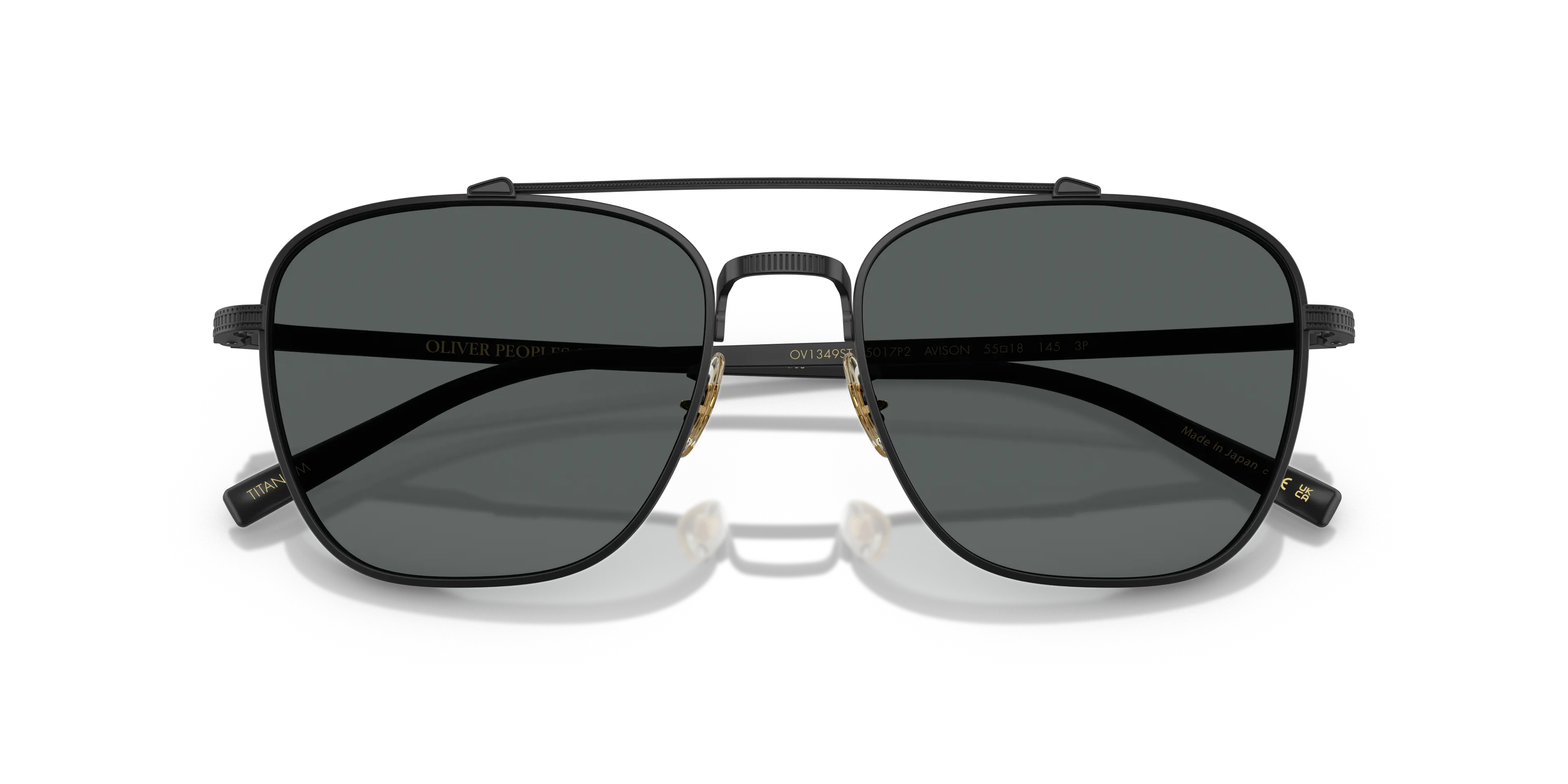 Oliver Peoples OV1349ST AVISON 5017P2 Occhiali da sole Titanio Nero Grigio Pilot Polarizzata - immagine 2