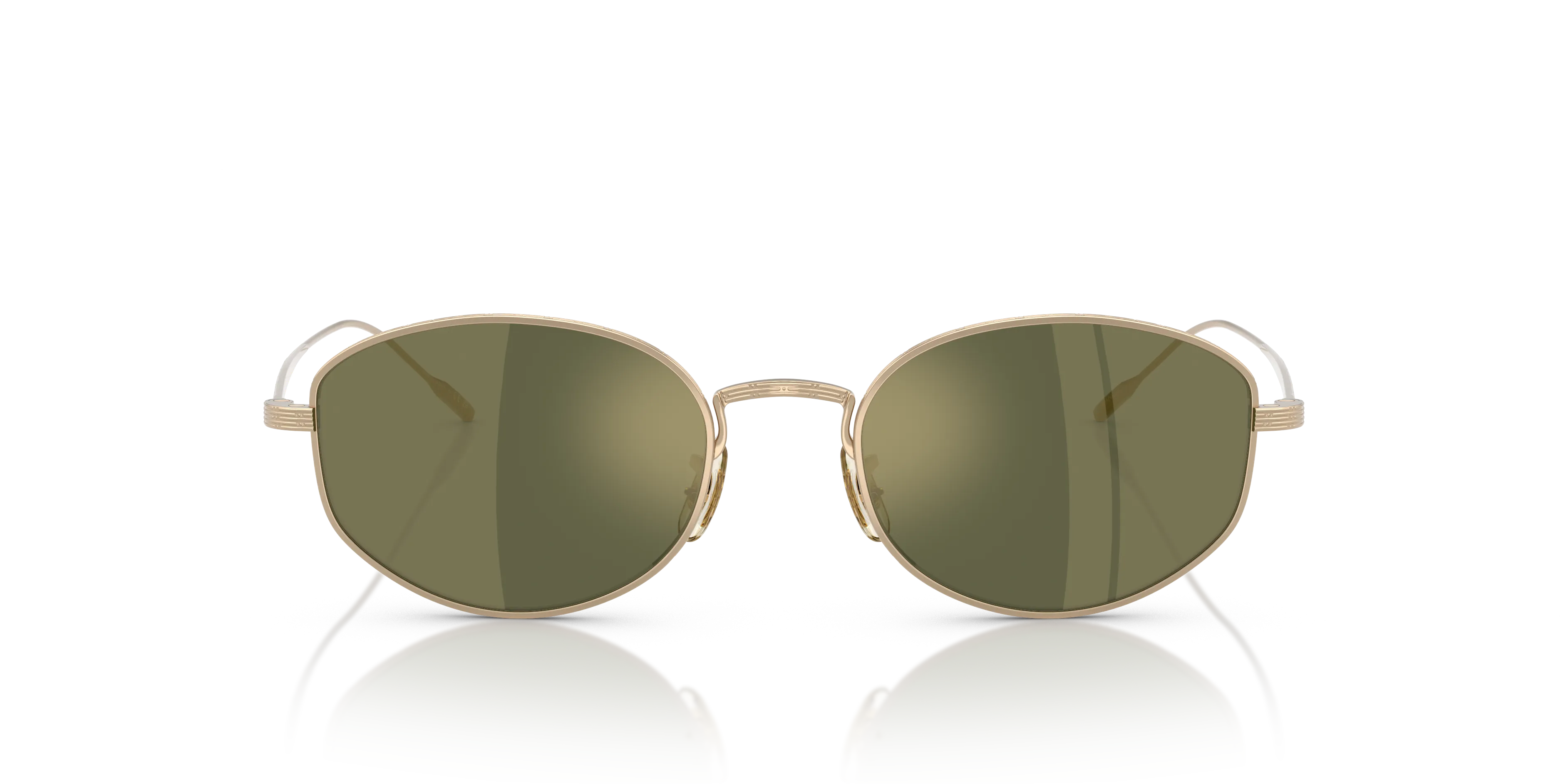 Oliver Peoples OV1347ST ESTRA 5340O8 Occhiali da sole Titanio Oro Verde G15 Rotonda Normale - immagine 3
