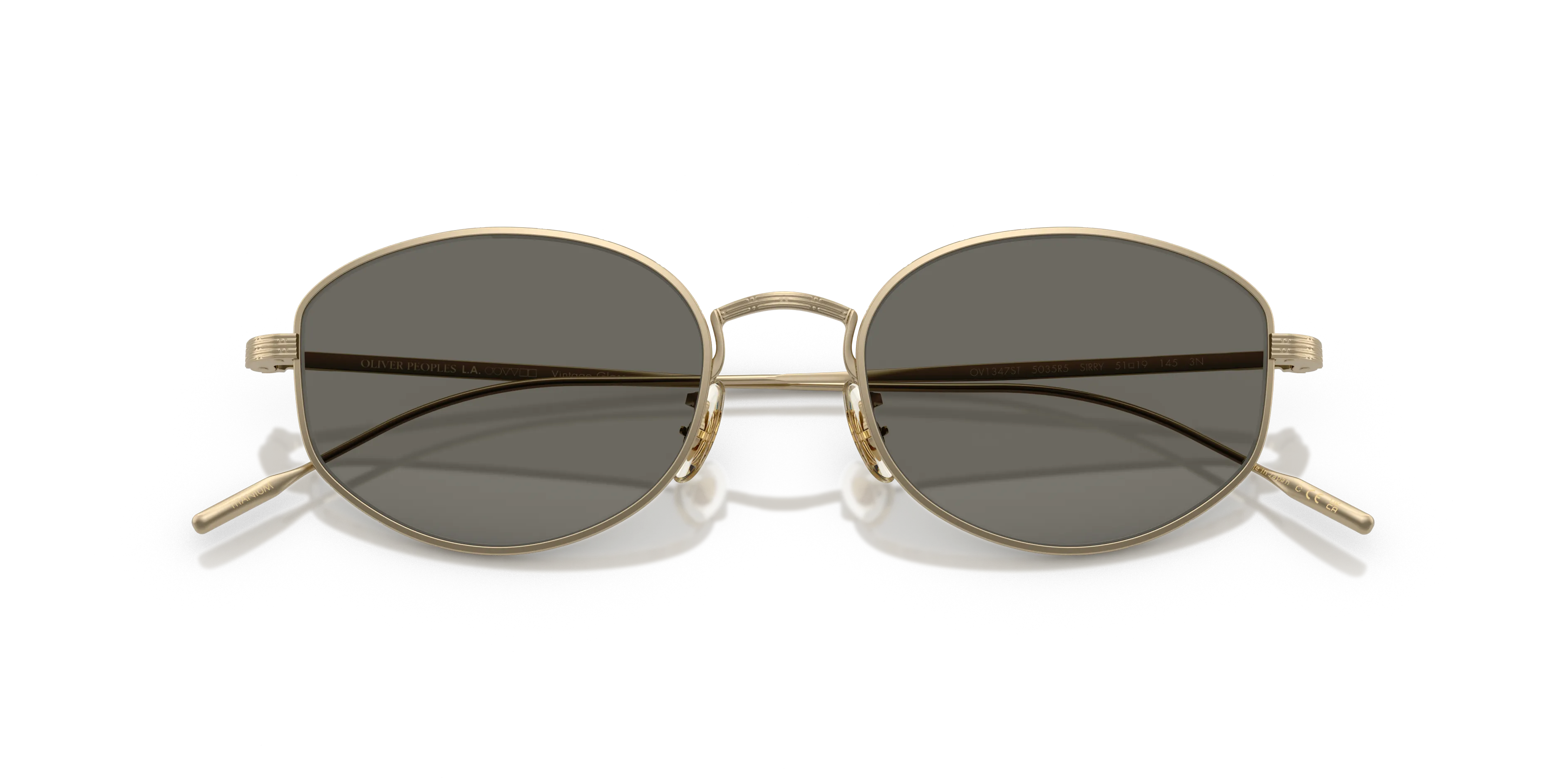 Oliver Peoples OV1347ST ESTRA 5035R5 Occhiali da sole Titanio Oro Grigio Rotonda Normale - immagine 2