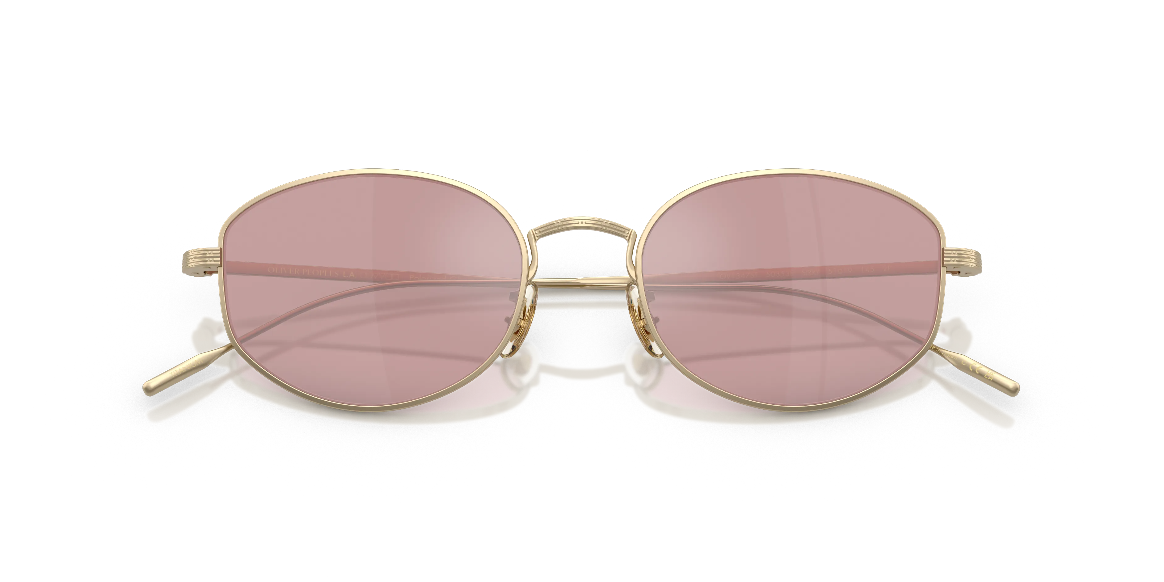 Oliver Peoples OV1347ST ESTRA 50353E Occhiali da sole Titanio Oro Viola Rotonda Polarizzata - immagine 2