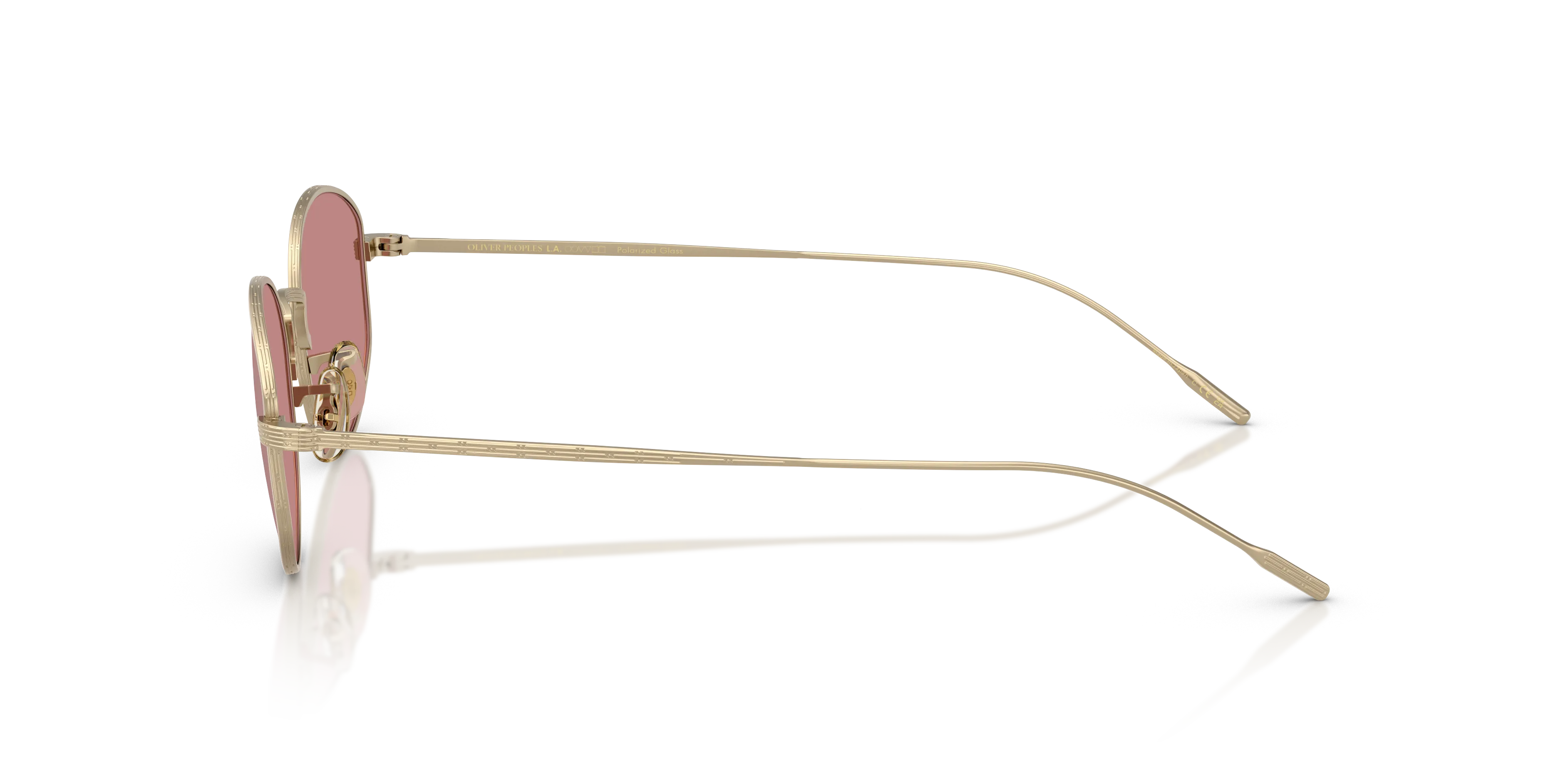 Oliver Peoples OV1347ST ESTRA 50353E Occhiali da sole Titanio Oro Viola Rotonda Polarizzata - immagine 4