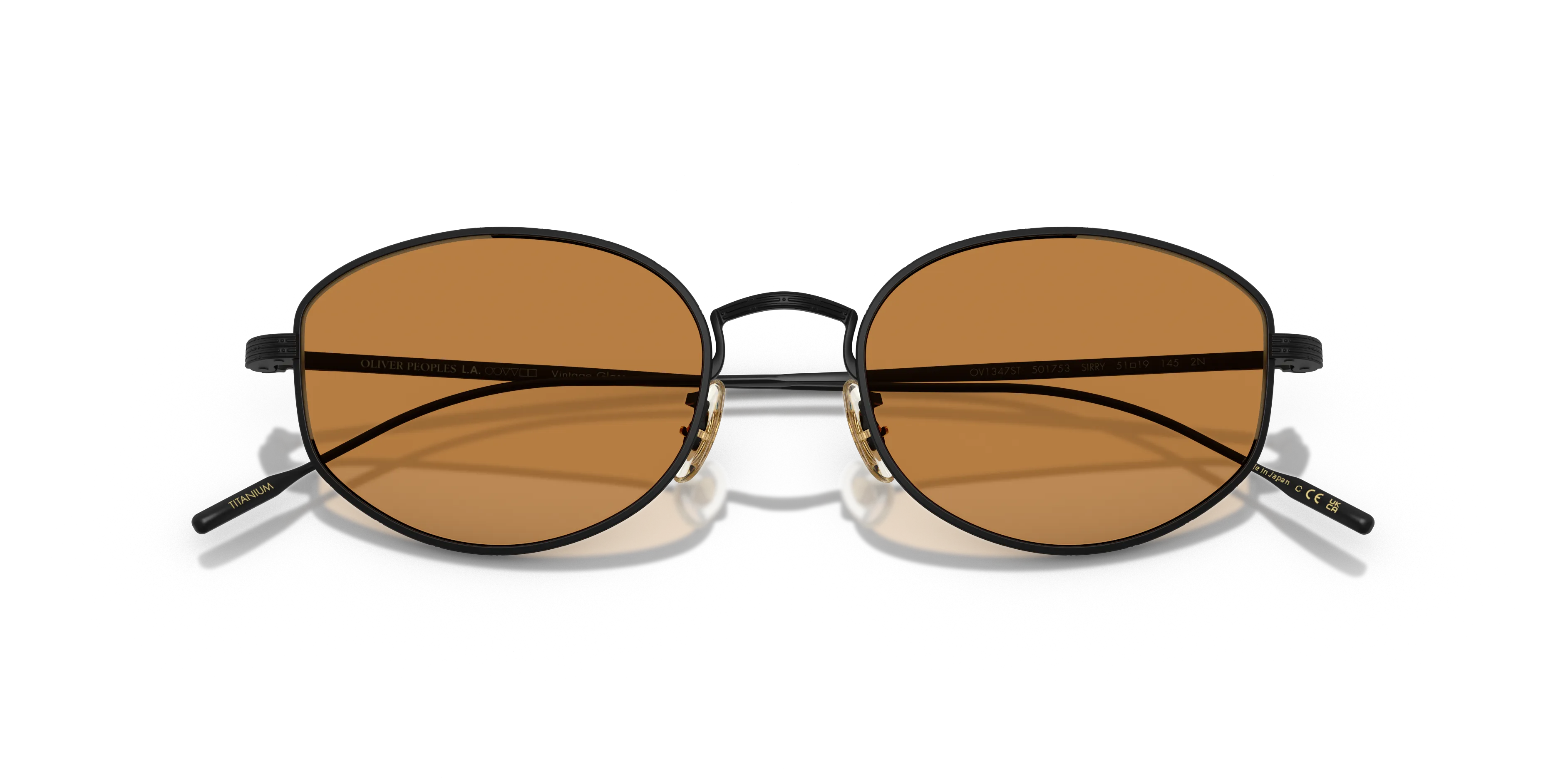 Oliver Peoples OV1347ST ESTRA 501753 Occhiali da sole Titanio Nero Arancione Rotonda Normale - immagine 2