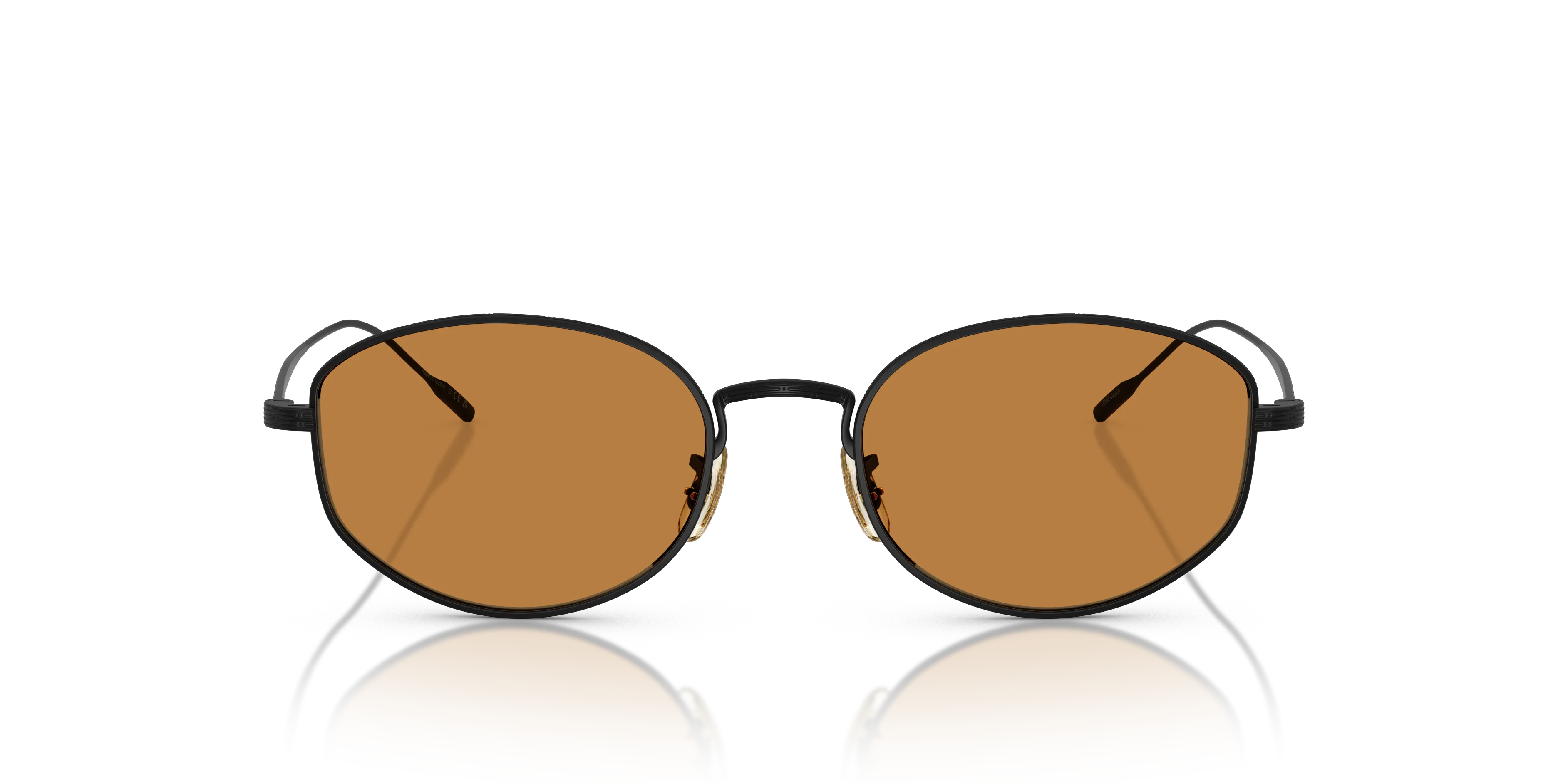 Oliver Peoples OV1347ST ESTRA 501753 Occhiali da sole Titanio Nero Arancione Rotonda Normale - immagine 3