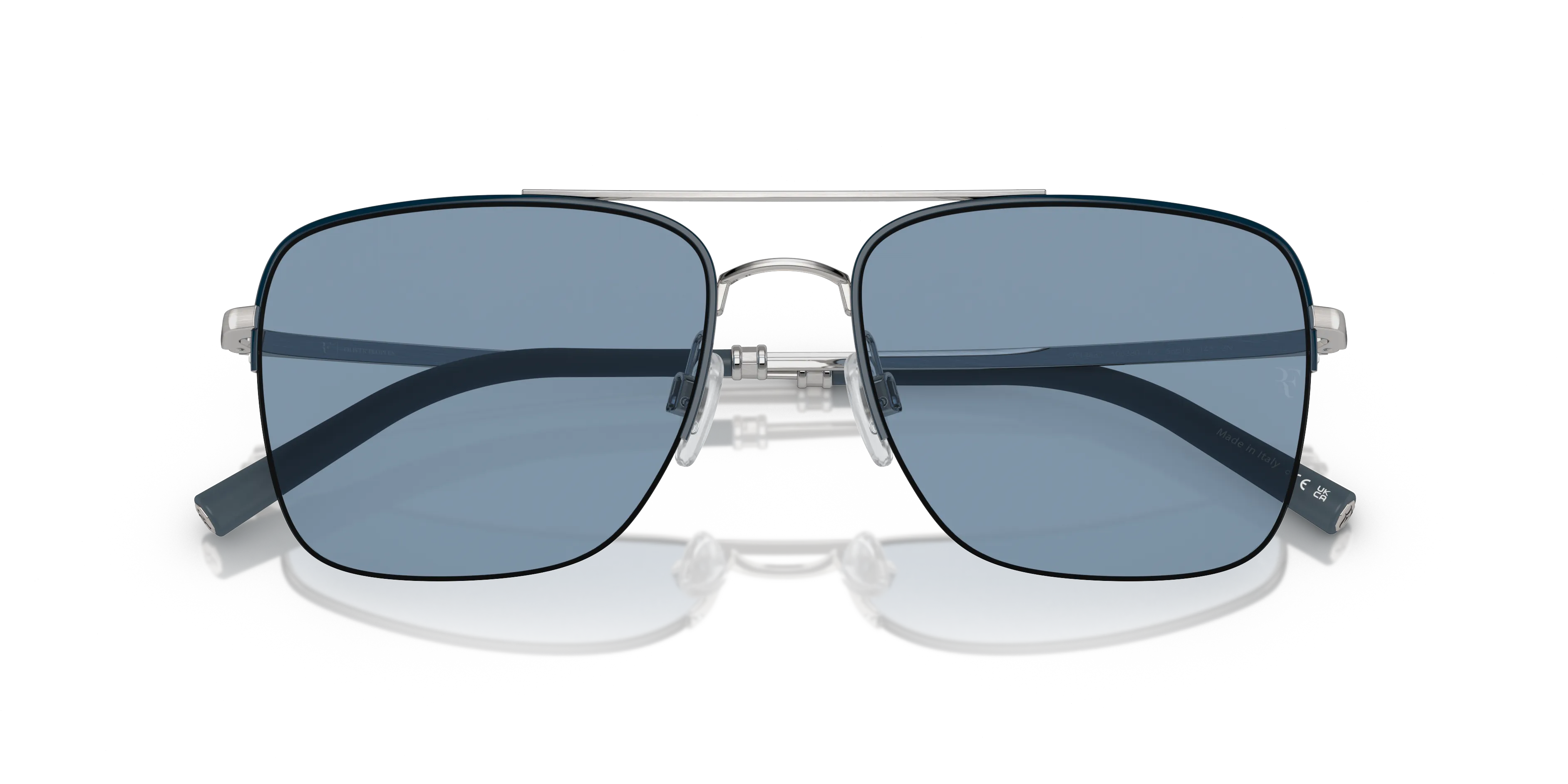 Oliver Peoples OV1343S R-2 506380 Occhiali da sole Metallo Argento Blu Pilot Normale - immagine 2