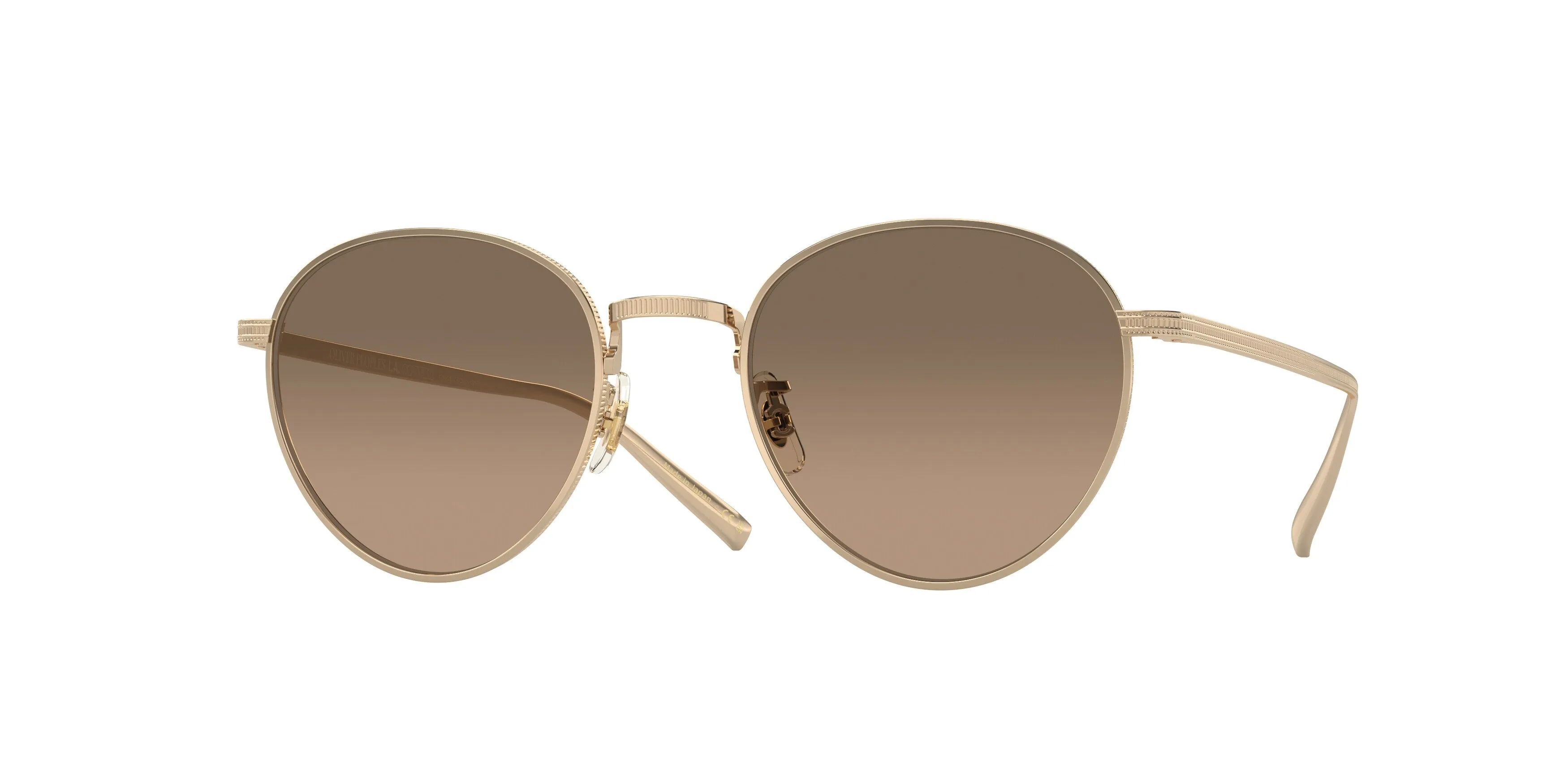 Oliver Peoples OV1336ST RHYDIAN 5035GN Occhiali da sole Titanio Oro Marrone Pantos Polarizzata - immagine 1