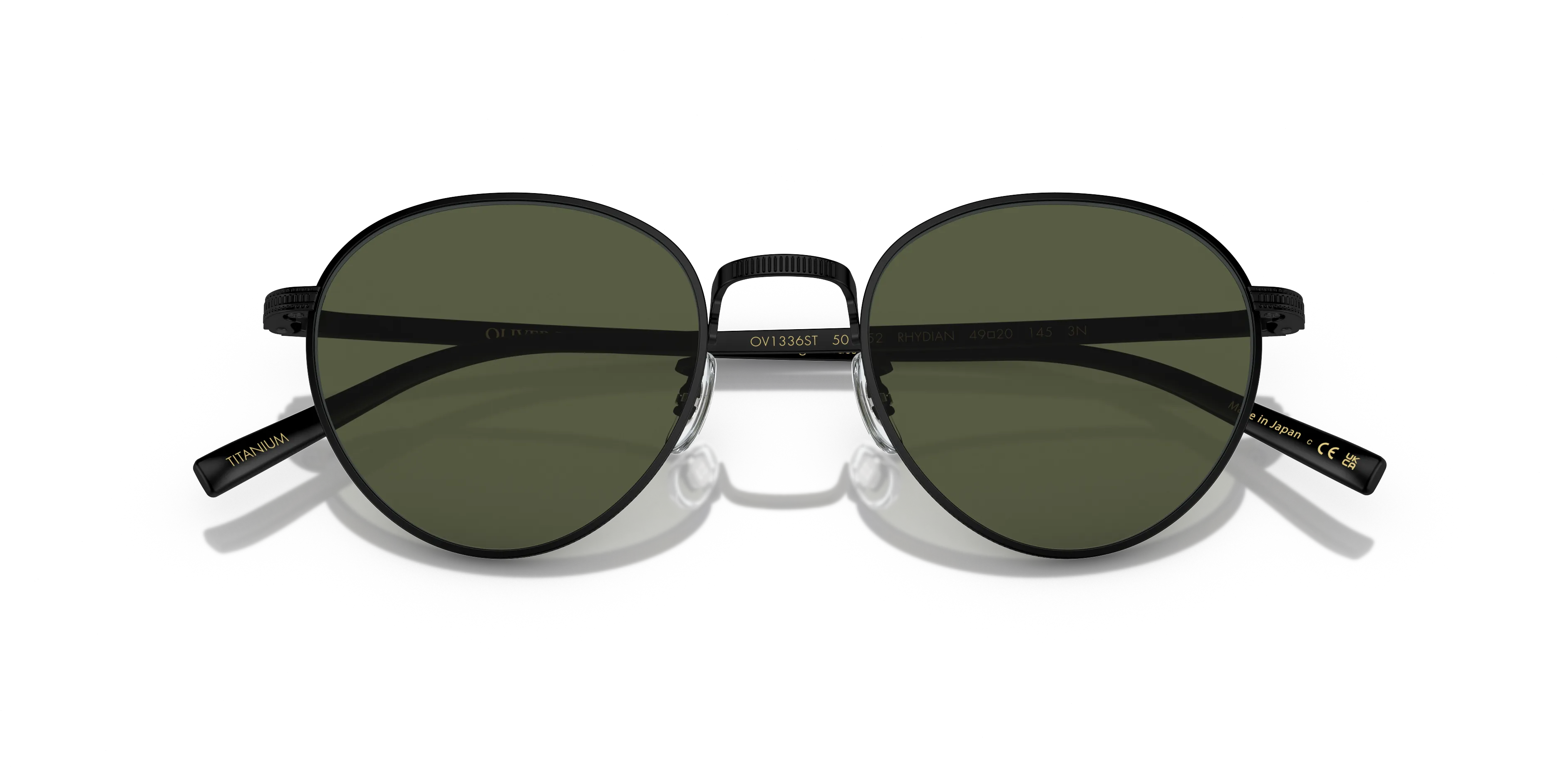 Oliver Peoples OV1336ST RHYDIAN 501752 Occhiali da sole Titanio Nero Verde G15 Pantos Normale - immagine 2