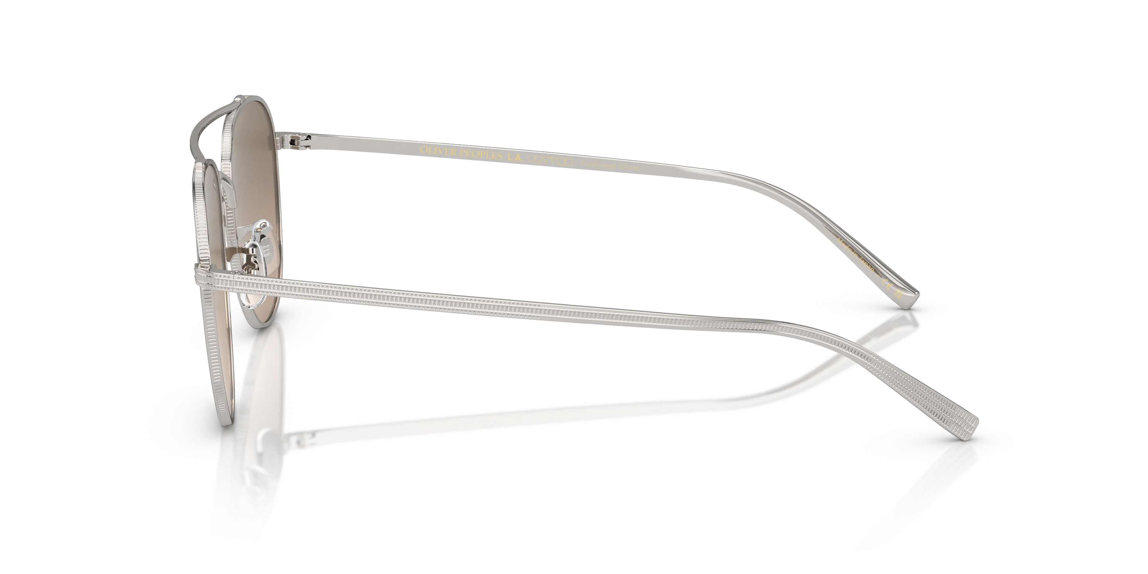 Oliver Peoples OV1335ST RIVETTI 5036GN Occhiali da sole Titanio Argento Marrone Pilot Polarizzata - immagine 4