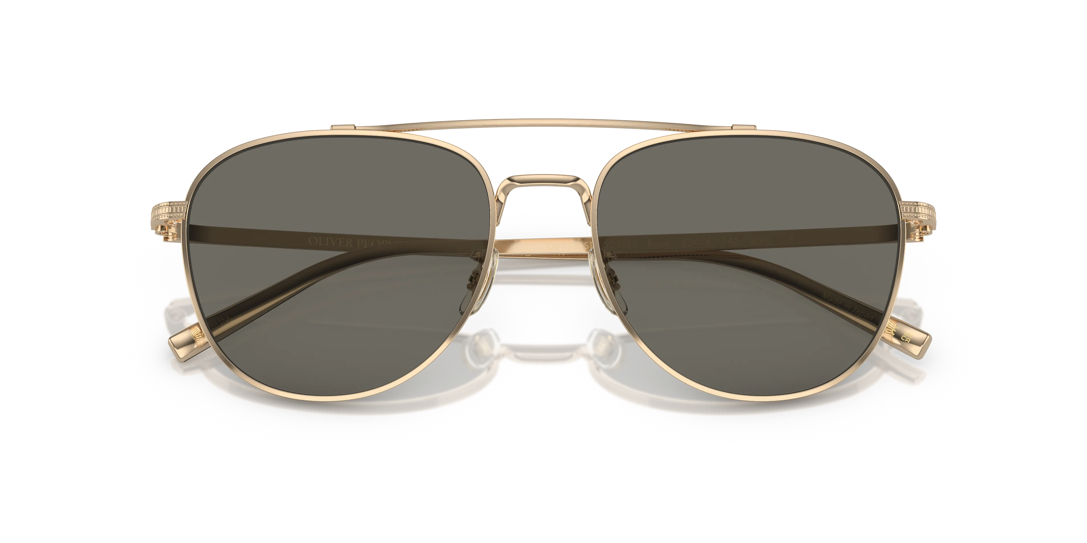 Oliver Peoples OV1335ST RIVETTI 5035R5 Occhiali da sole Titanio Oro Grigio Pilot Normale - immagine 2