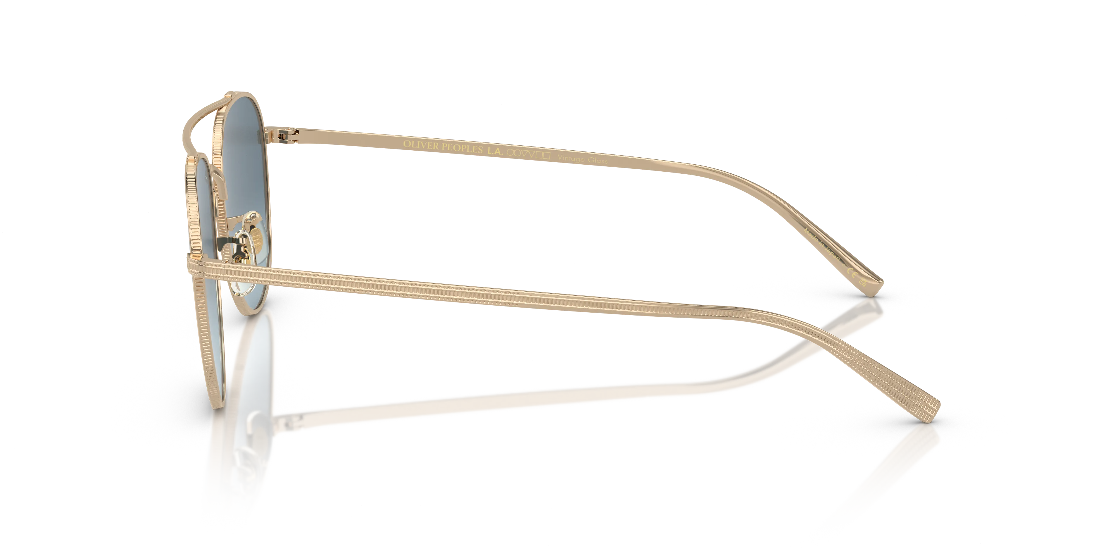 Oliver Peoples OV1335ST RIVETTI 5035Q8 Occhiali da sole Titanio Oro Blu Pilot Normale - immagine 4