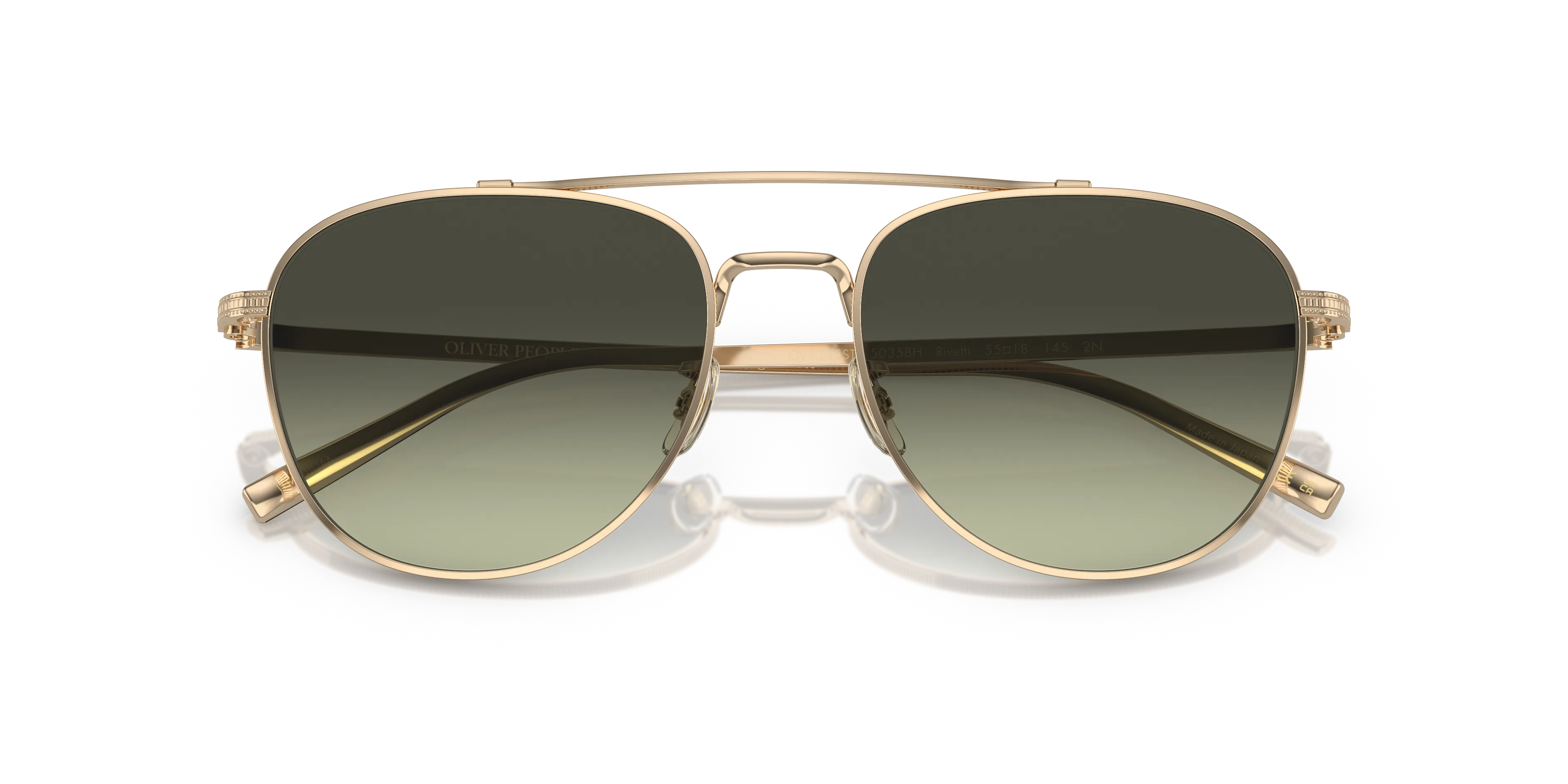 Oliver Peoples OV1335ST RIVETTI 5035BH Occhiali da sole Titanio Oro Verde G15 Pilot Normale - immagine 2