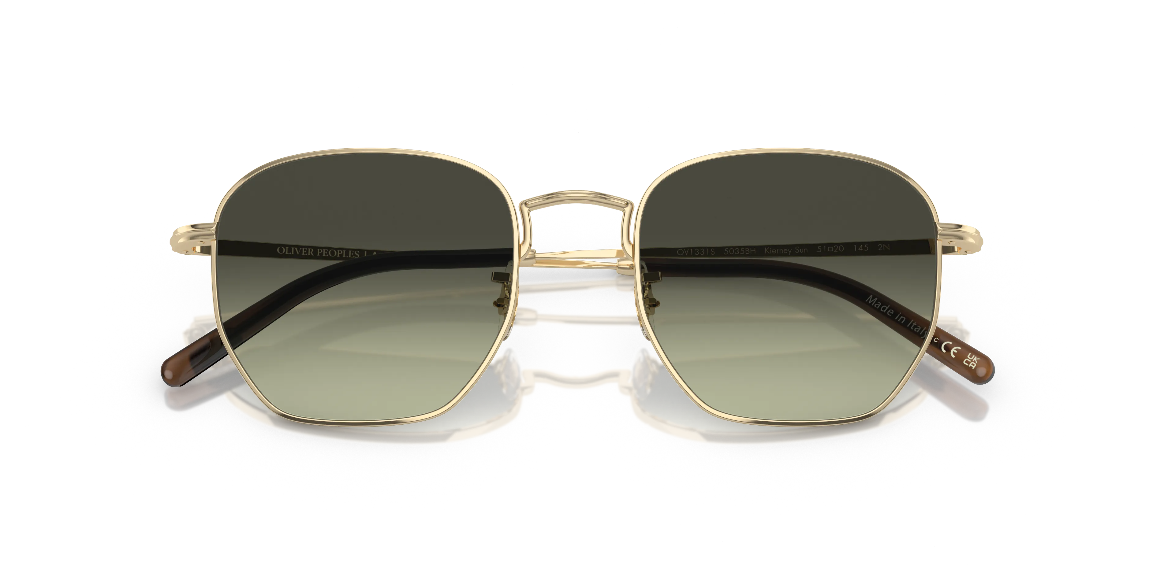 Oliver Peoples OV1331S KIERNEY SUN 5035BH Occhiali da sole Metallo Oro Verde G15 Squadrata Normale - immagine 2