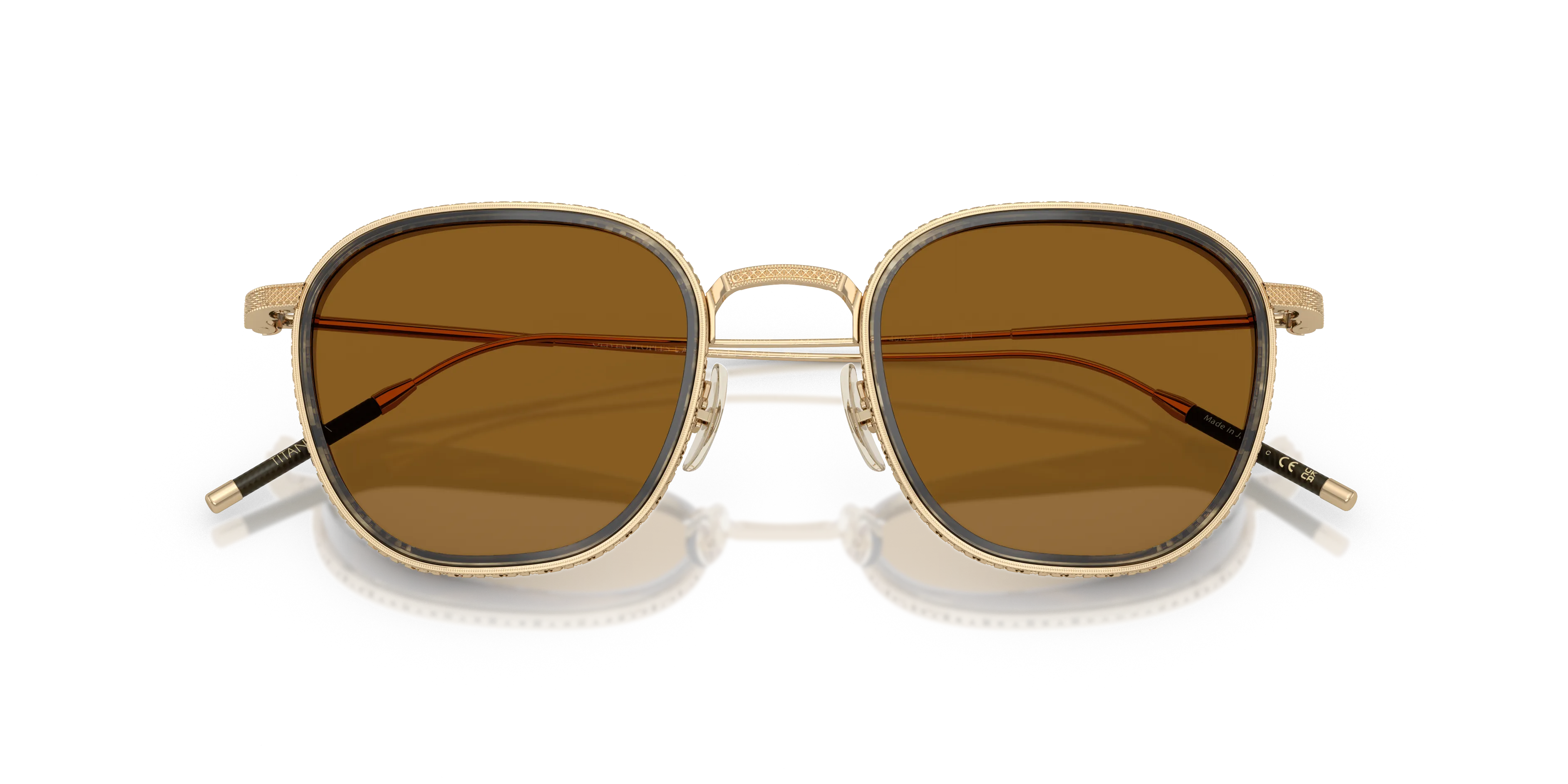 Oliver Peoples OV1321ST TK-9 SUN 526453 Occhiali da sole Titanio Oro Marrone Squadrata Normale - immagine 2