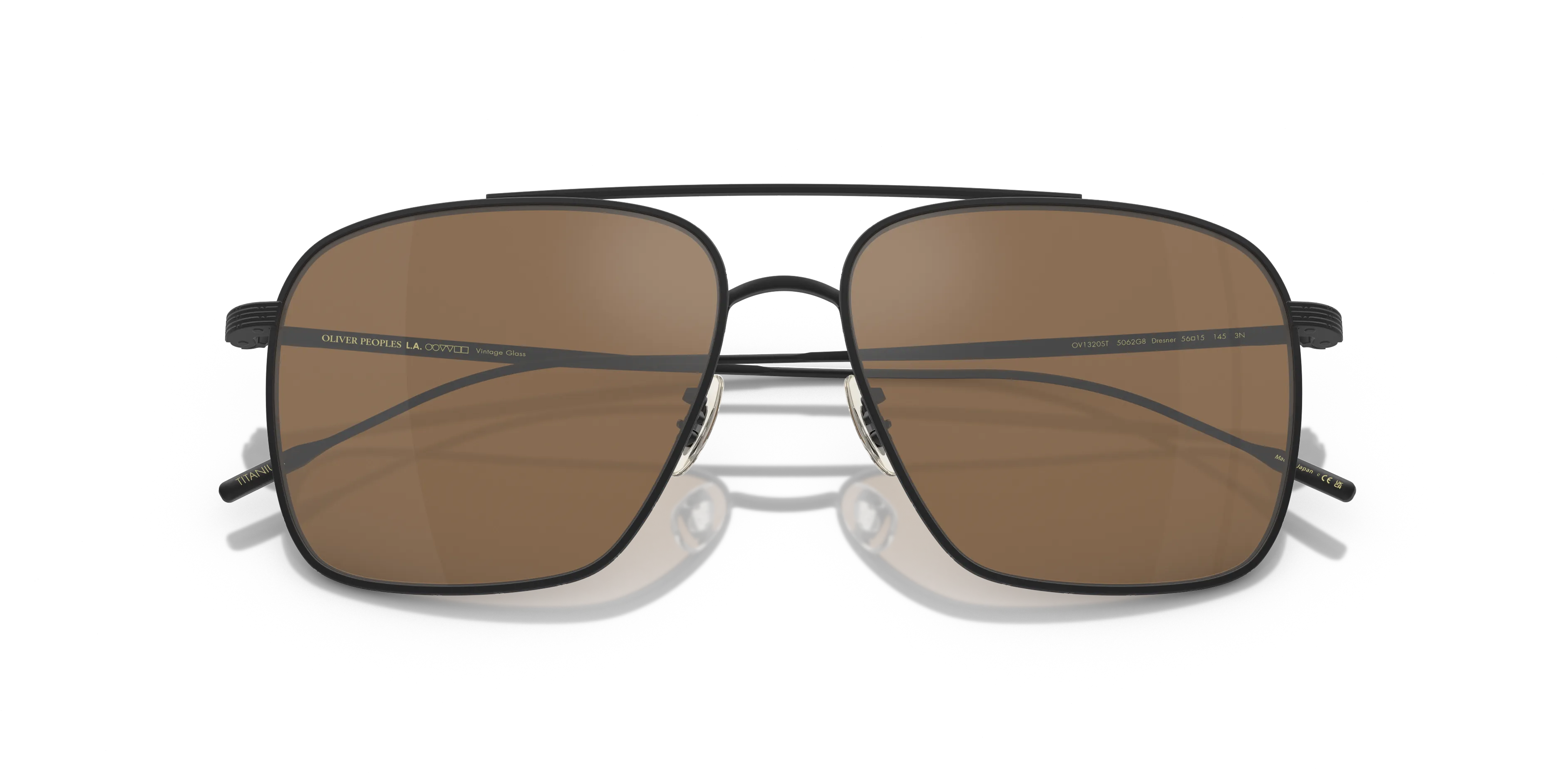 Oliver Peoples OV1320ST DRESNER 5062G8 Occhiali da sole Titanio Nero Arancione Pilot Normale - immagine 2