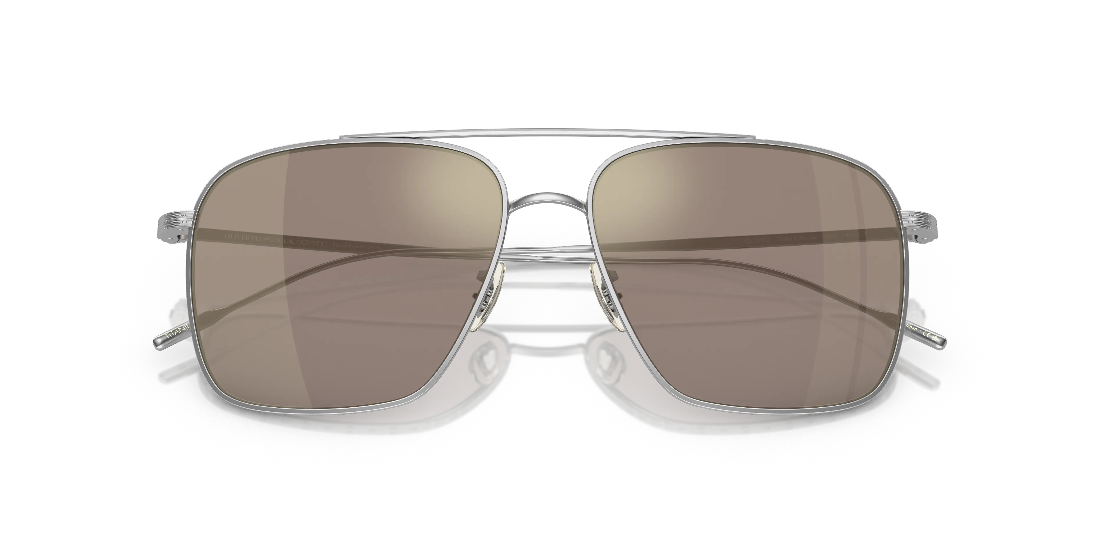 Oliver Peoples OV1320ST DRESNER 50365D Occhiali da sole Titanio Argento Marrone Pilot Fotocromatiche - immagine 2