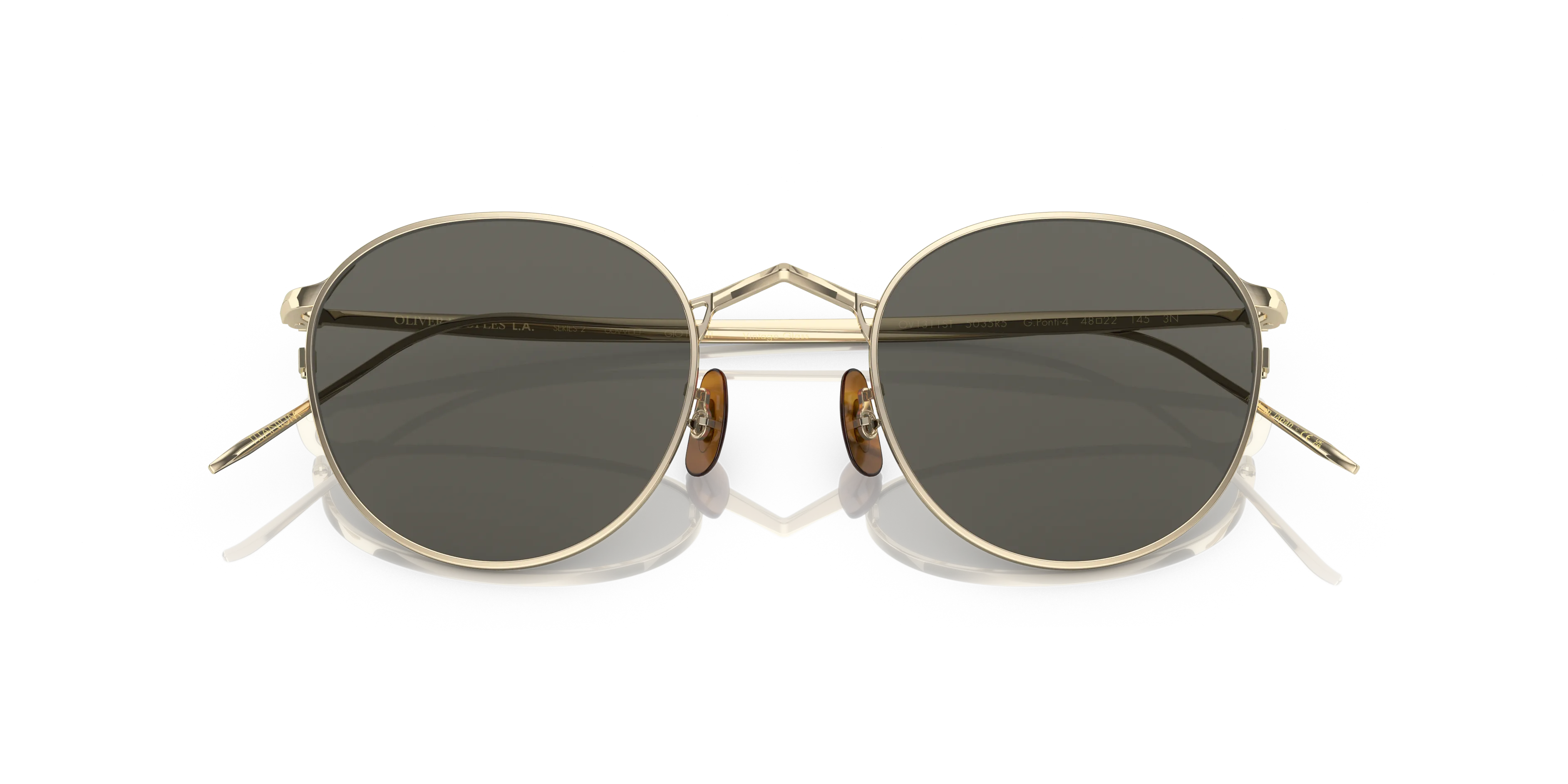 Oliver Peoples OV1311ST G. PONTI-4 5035R5 Occhiali da sole Titanio Oro Grigio Pantos Normale - immagine 2