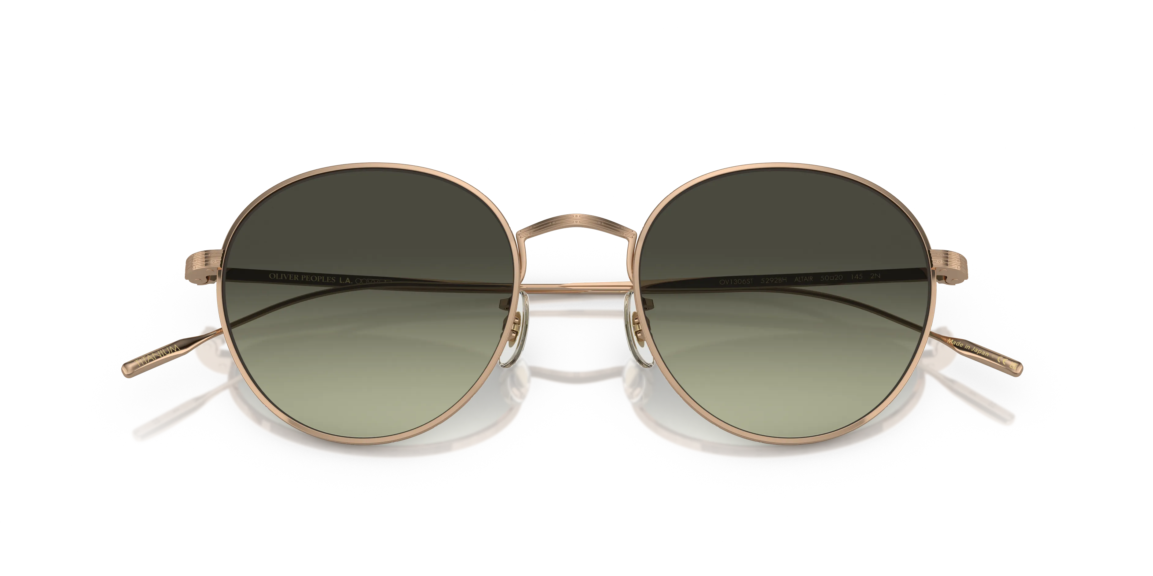 Oliver Peoples OV1306ST ALTAIR 5292BH Occhiali da sole Titanio Oro Verde Pantos Normale Sfumato - immagine 2