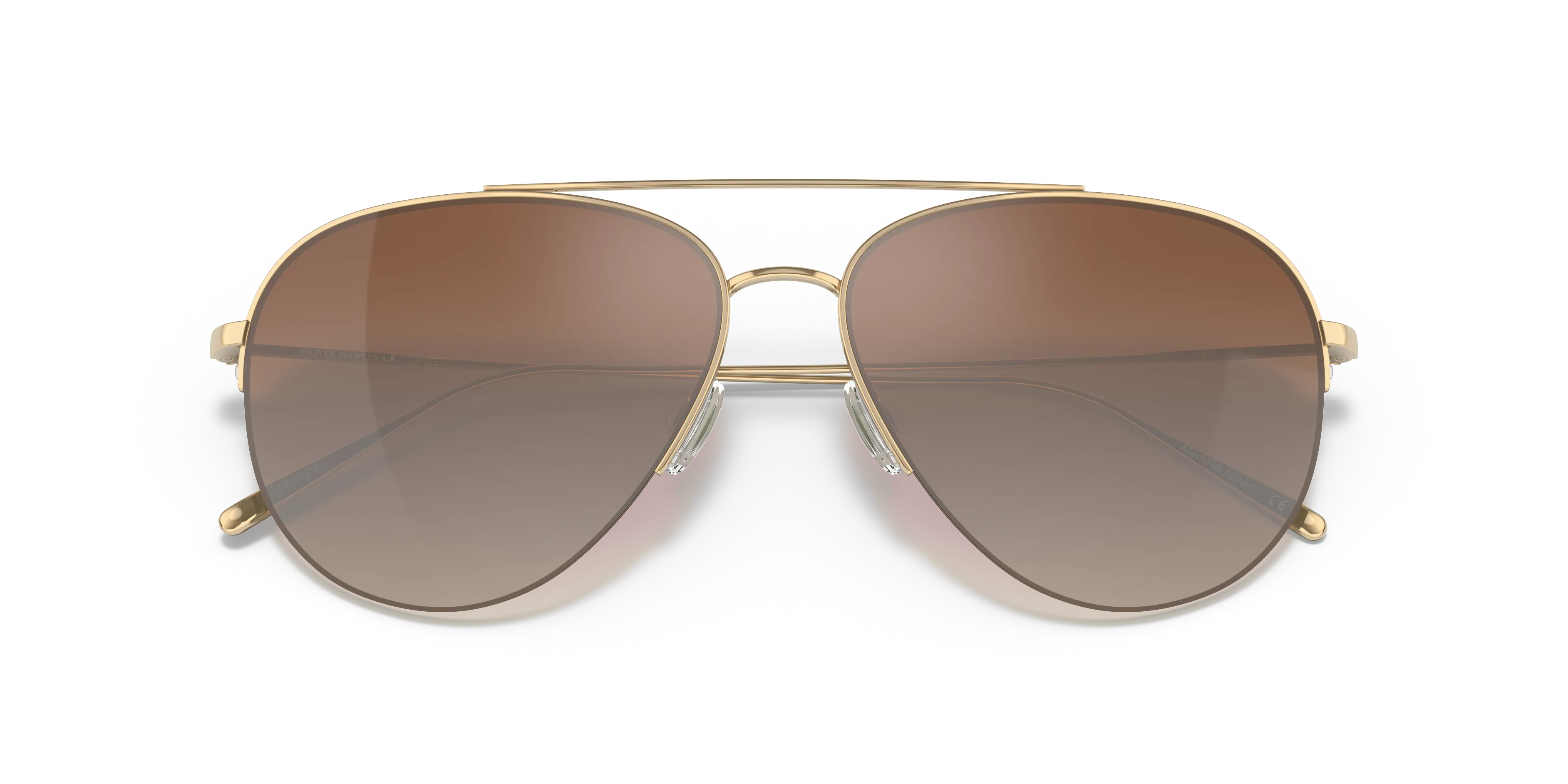 Oliver Peoples OV1303ST CLEAMONS 5292Q1 Occhiali da sole Titanio Oro Marrone Pilot Normale - immagine 2