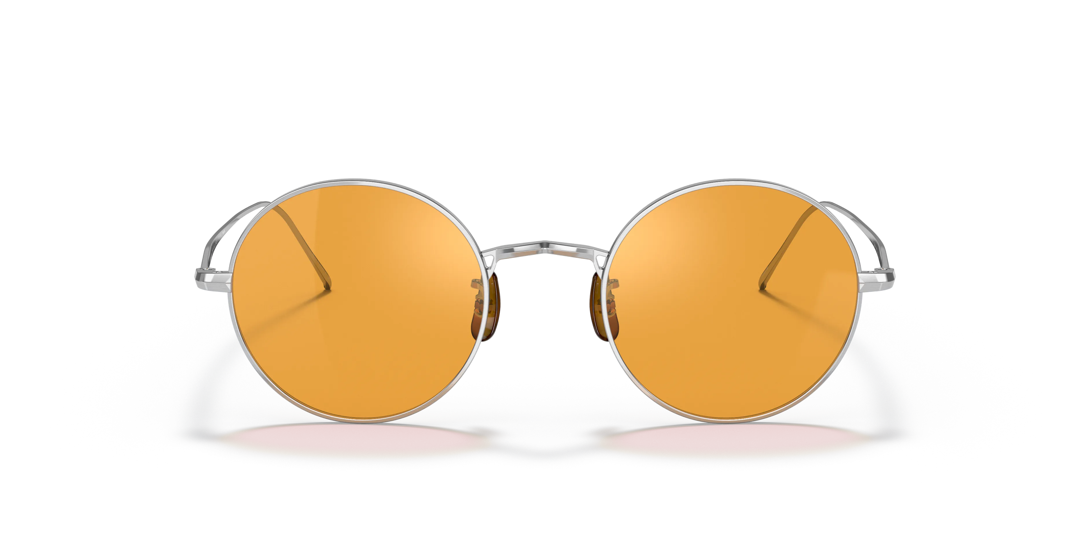 Oliver Peoples OV1293ST G. PONTI-3 5254N9 Occhiali da sole Titanio Argento Marrone Rotonda Polarizzata - immagine 3