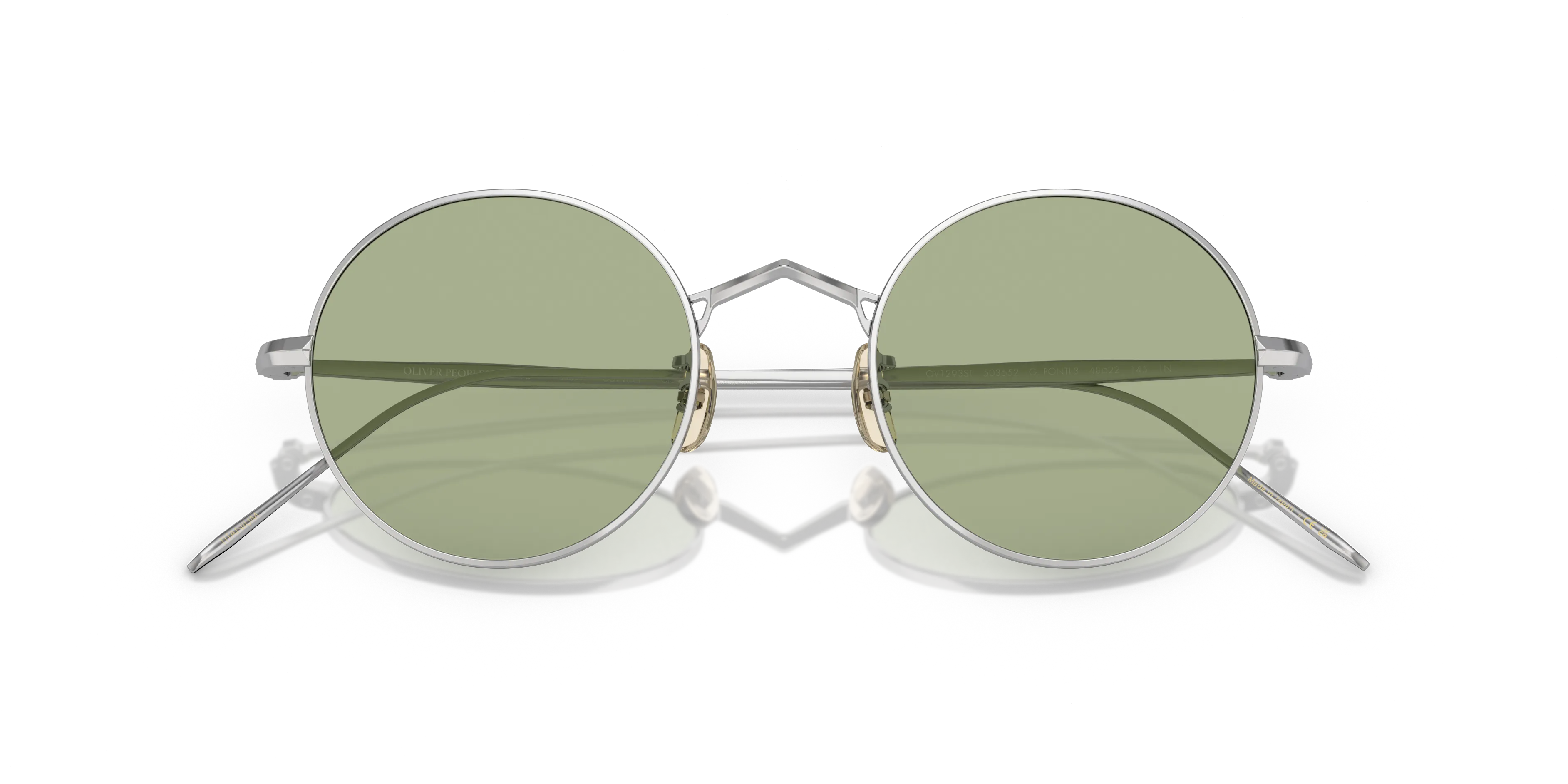 Oliver Peoples OV1293ST G. PONTI-3 503652 Occhiali da sole Titanio Argento Verde Rotonda Normale - immagine 2