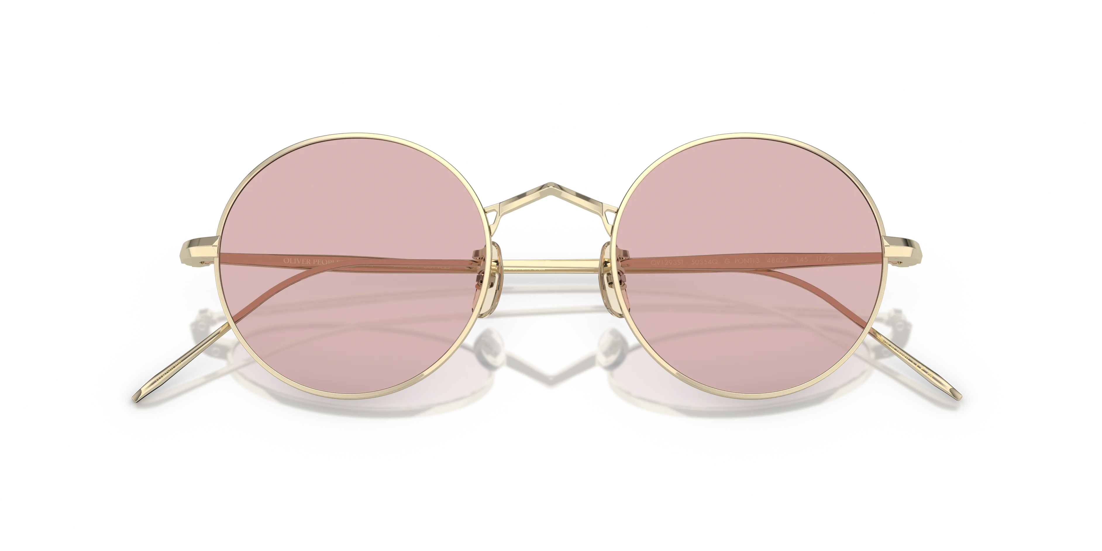 Oliver Peoples OV1293ST G. PONTI-3 50354Q Occhiali da sole Titanio Oro Rosa Rotonda Fotocromatiche - immagine 2