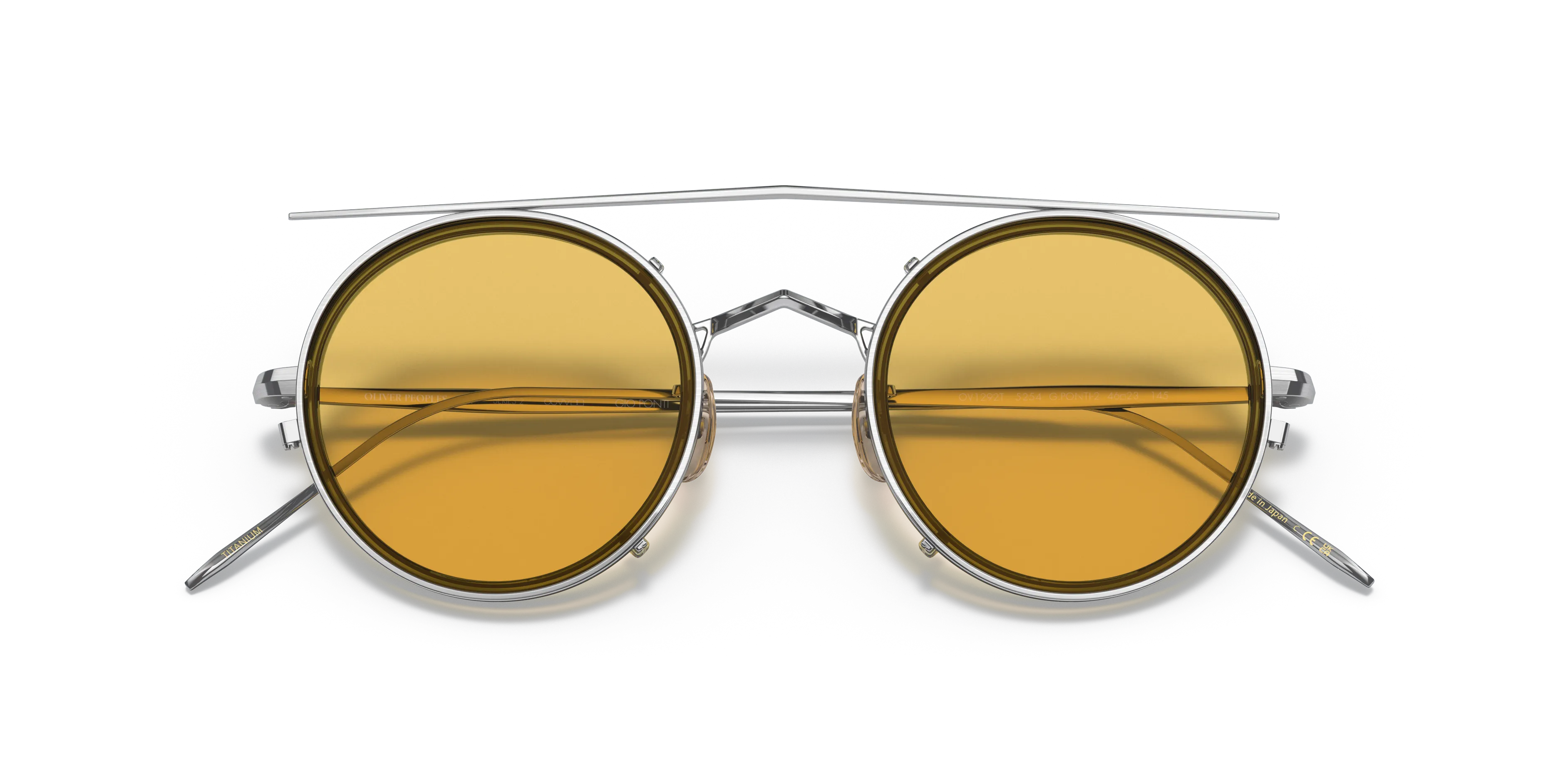 Oliver Peoples OV1292T G. PONTI-2 5254 Montature da vista Acetato Argento Giallo Rotonda Normale - immagine 2