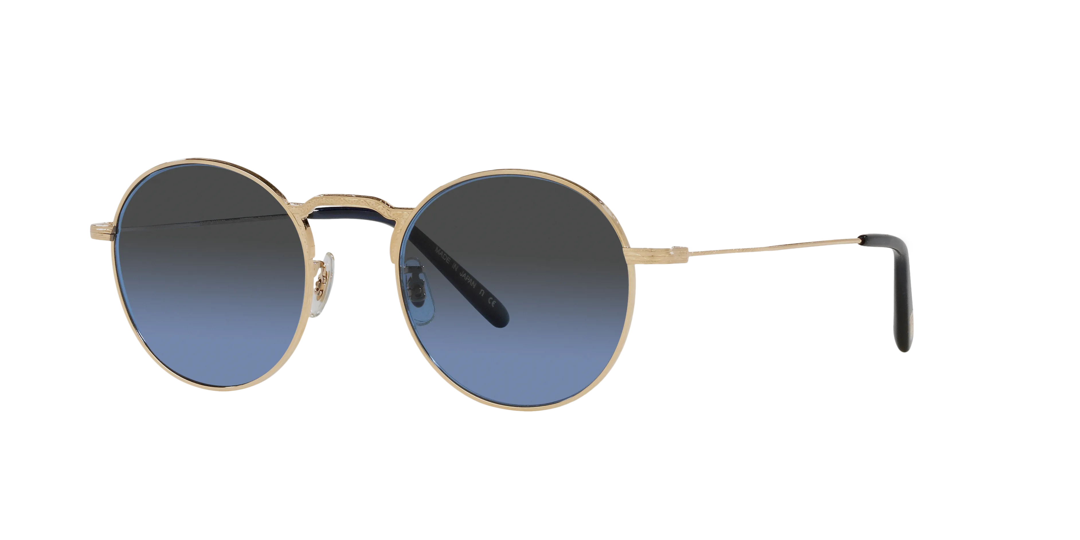 Oliver Peoples OV1282ST WESLIE SUN 5292P4 Occhiali da sole Titanio Oro Blu Rotonda Polarizzata - immagine 1