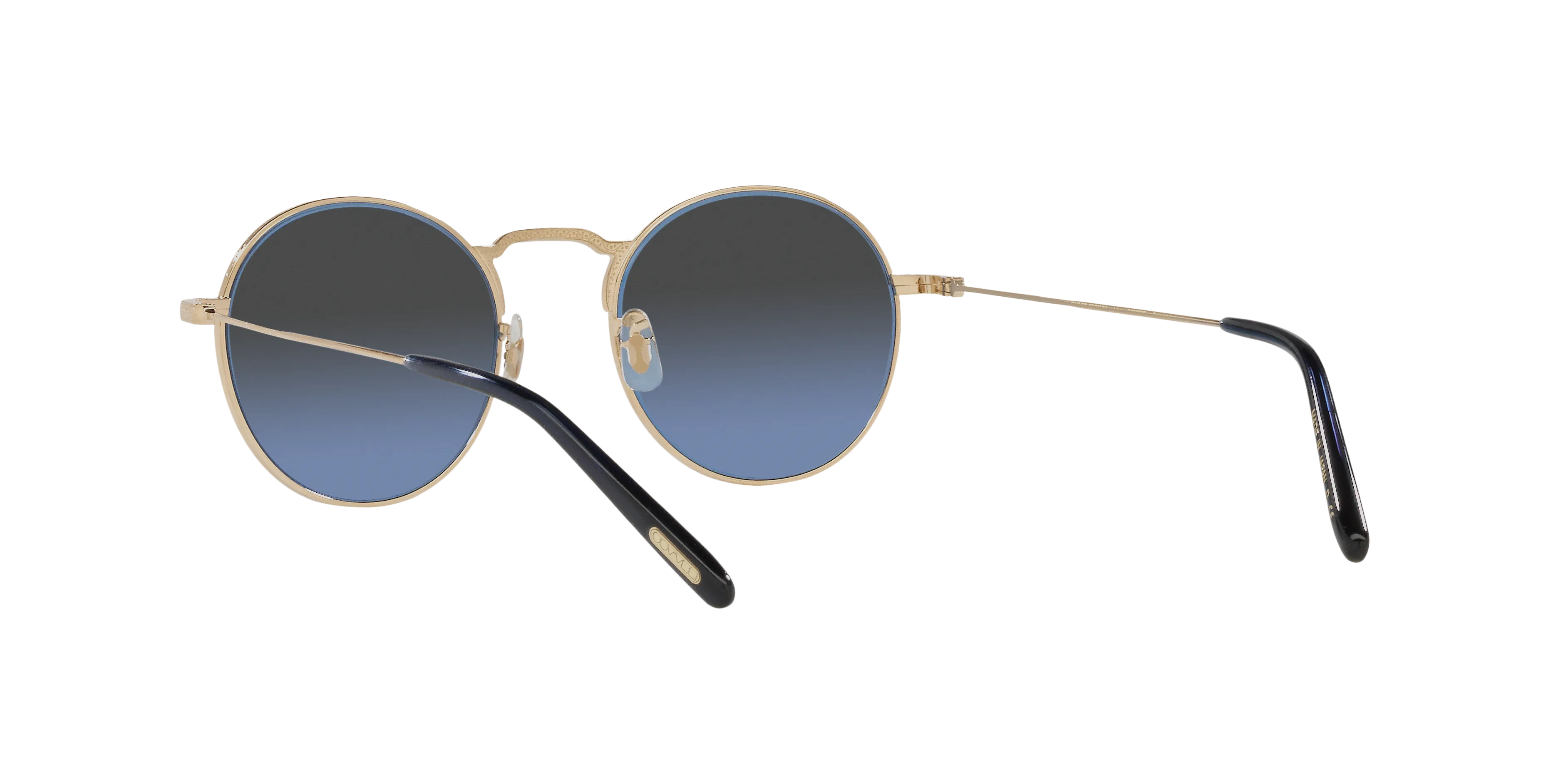 Oliver Peoples OV1282ST WESLIE SUN 5292P4 Occhiali da sole Titanio Oro Blu Rotonda Polarizzata - immagine 4