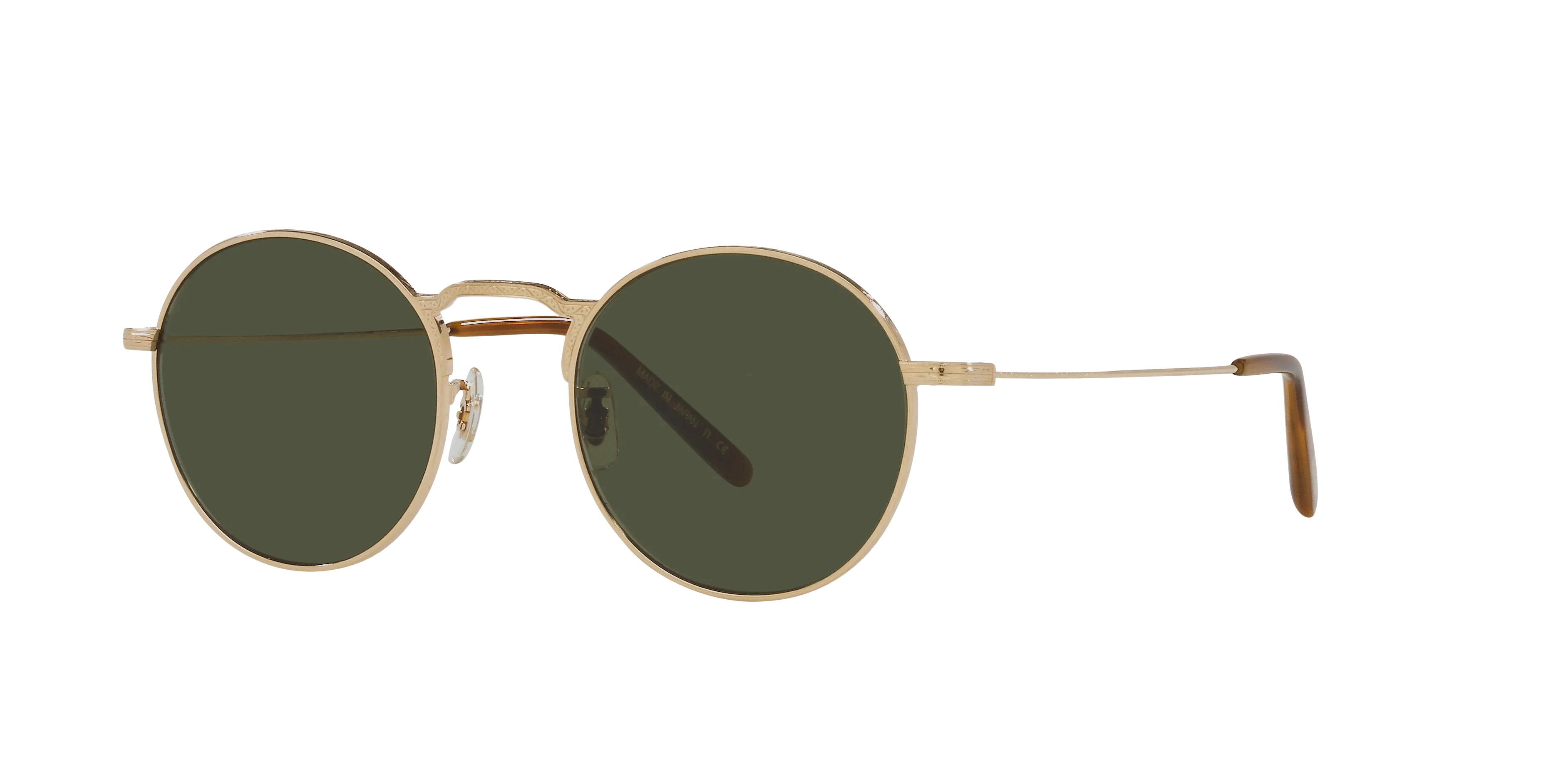 Oliver Peoples OV1282ST WESLIE SUN 529252 Occhiali da sole Titanio Oro Verde G15 Rotonda Normale - immagine 1