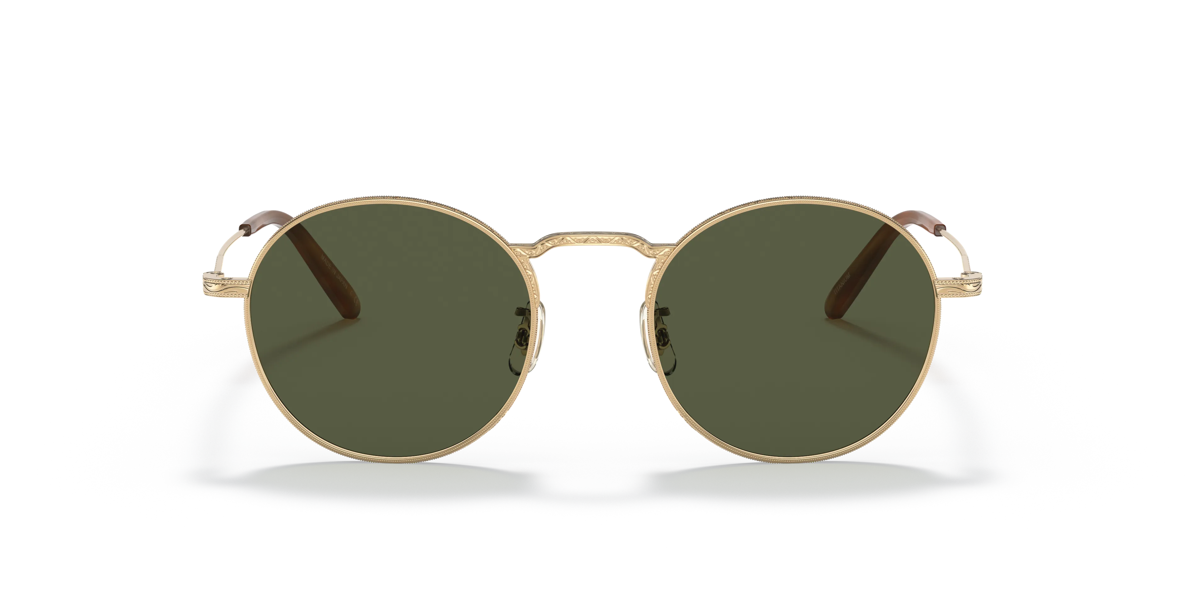 Oliver Peoples OV1282ST WESLIE SUN 529252 Occhiali da sole Titanio Oro Verde G15 Rotonda Normale - immagine 3