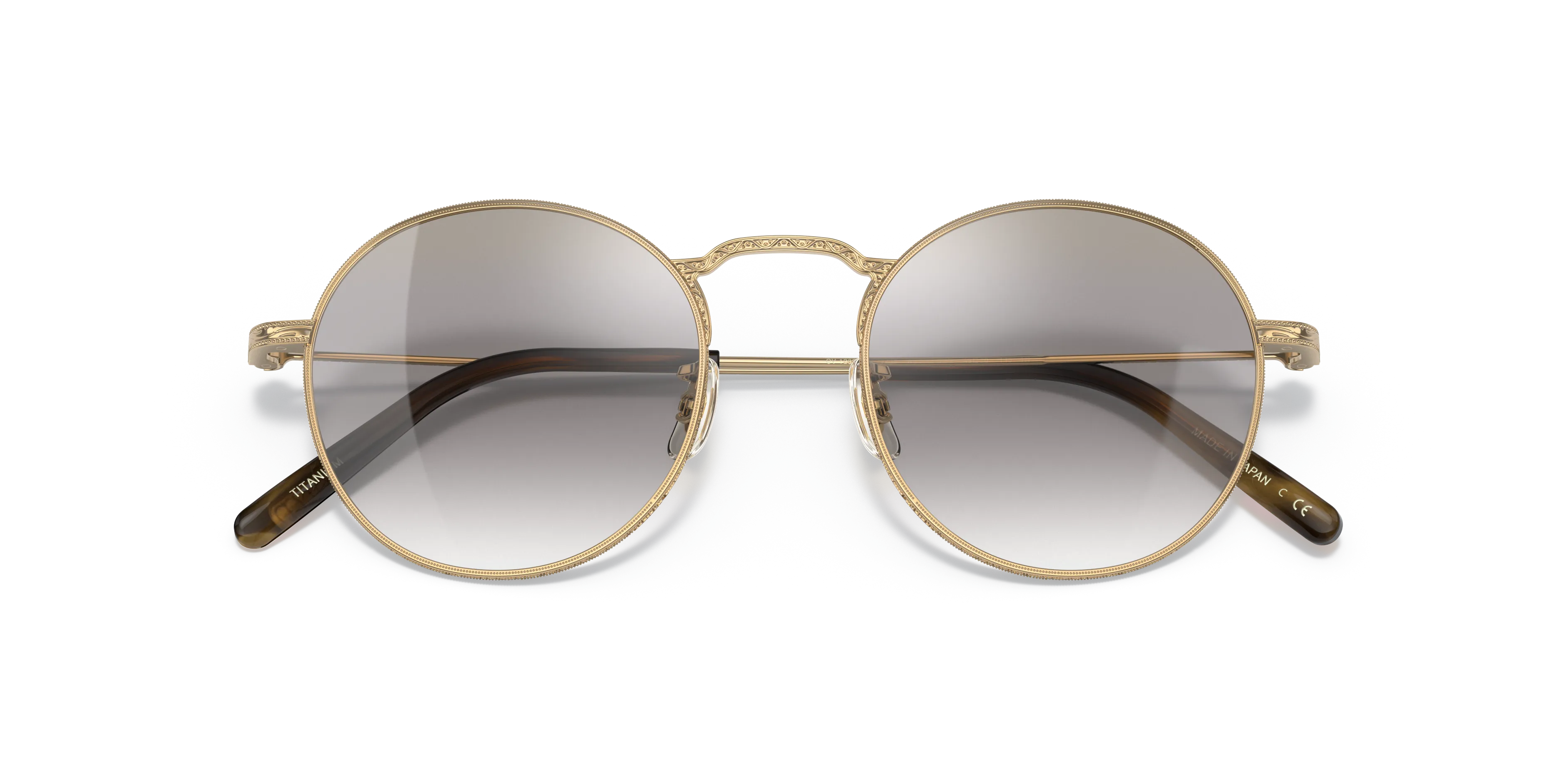 Oliver Peoples OV1282ST WESLIE SUN 529232 Occhiali da sole Titanio Oro Grigio Rotonda Normale - immagine 2