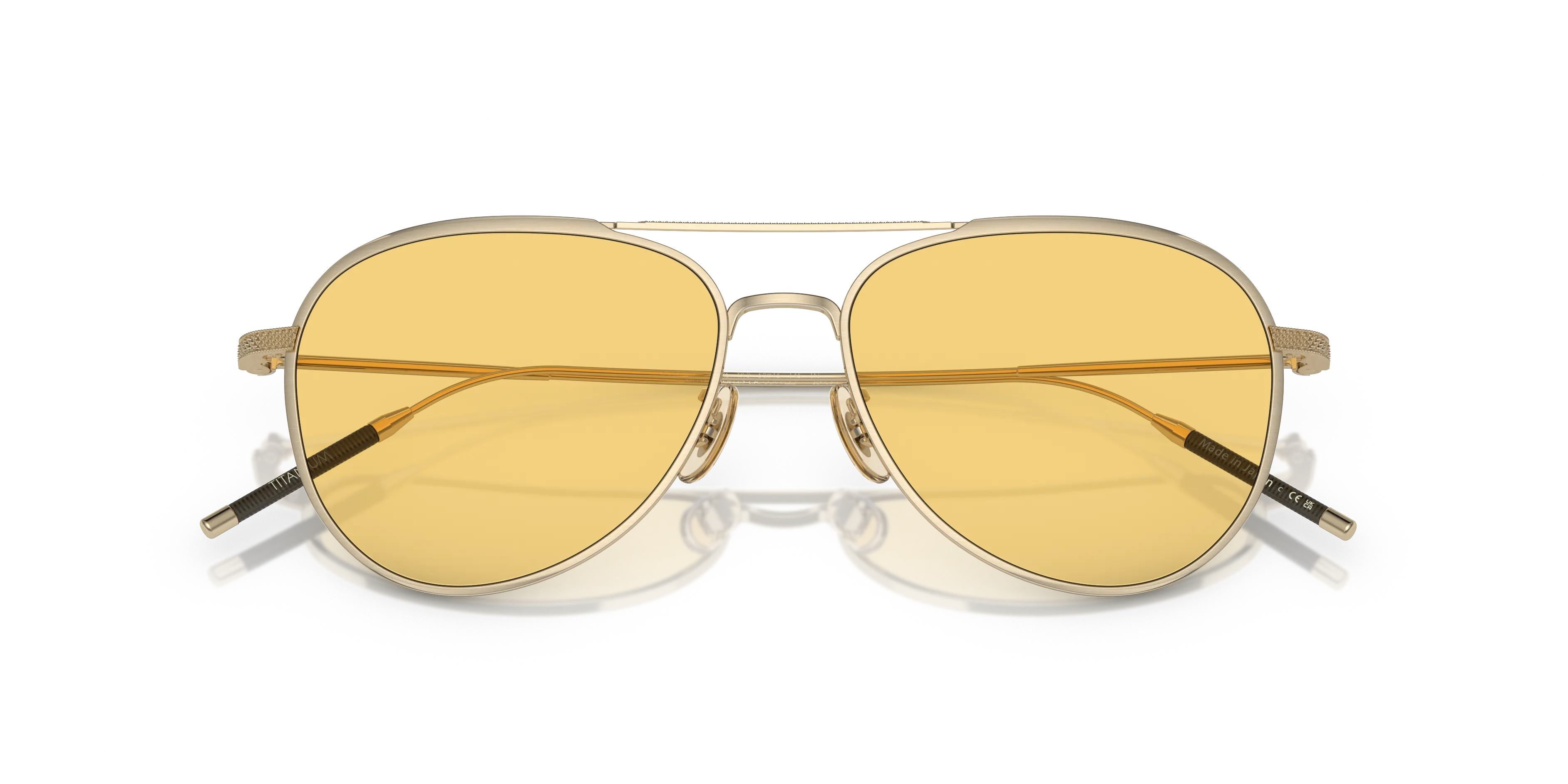Oliver Peoples OV1276ST TK-3 5311R6 Occhiali da sole Titanio Oro Giallo Pilot Normale - immagine 2