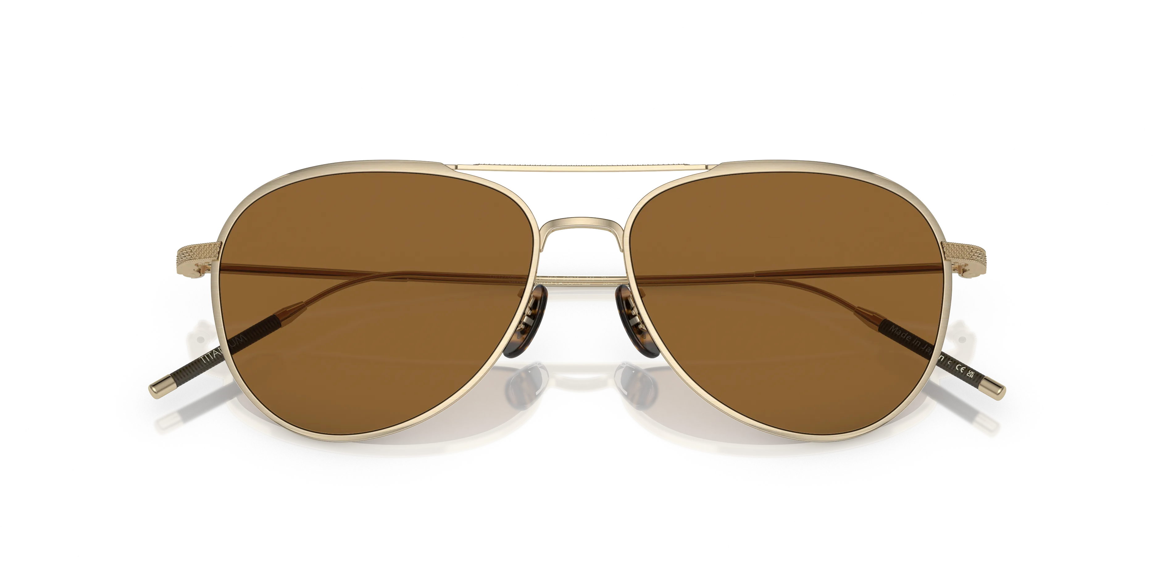 Oliver Peoples OV1276ST TK-3 531153 Occhiali da sole Titanio Oro Marrone Pilot Normale - immagine 2