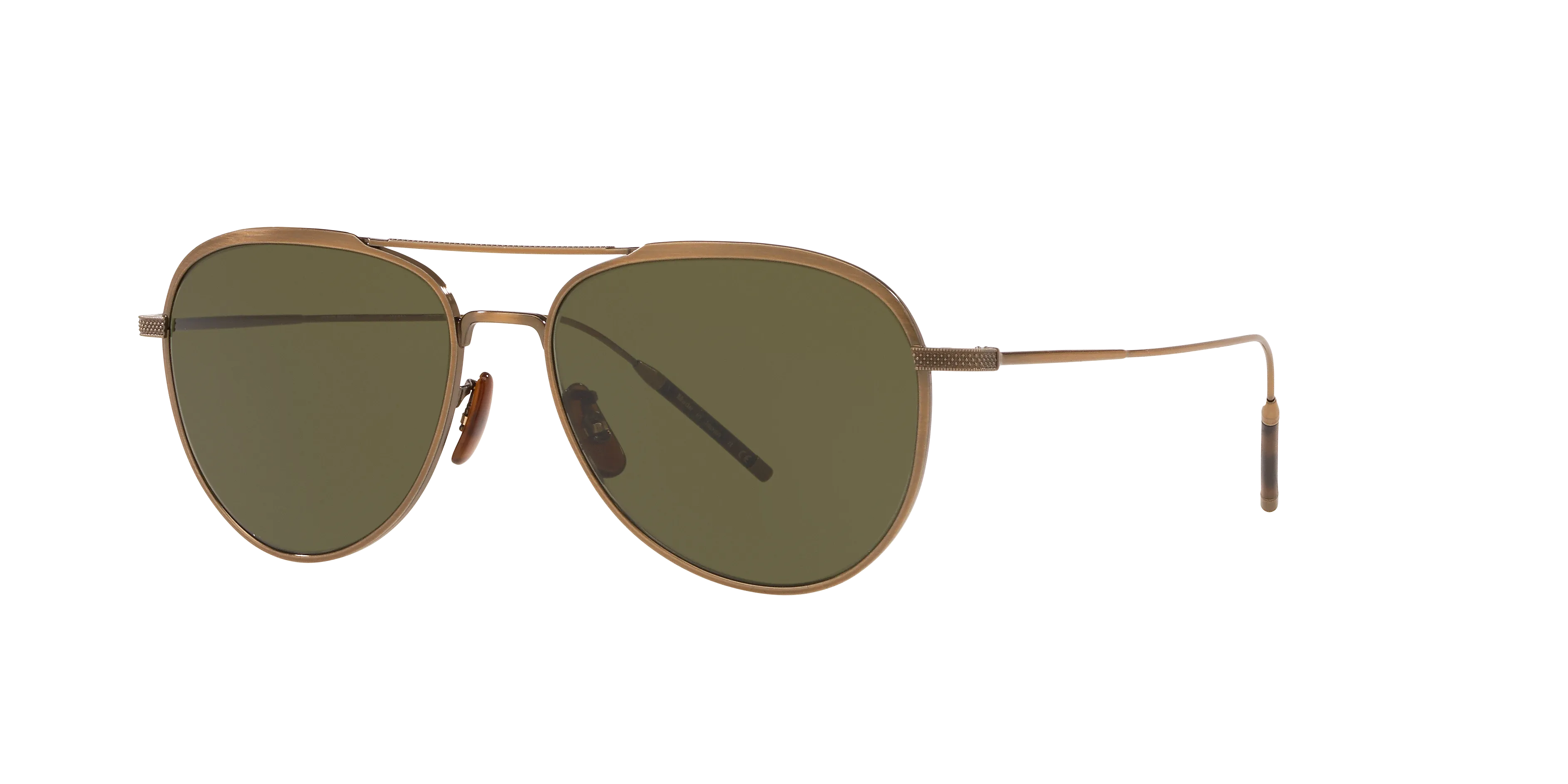 Oliver Peoples OV1276ST TK-3 528452 Occhiali da sole Titanio Oro Verde G15 Pilot Normale - immagine 1