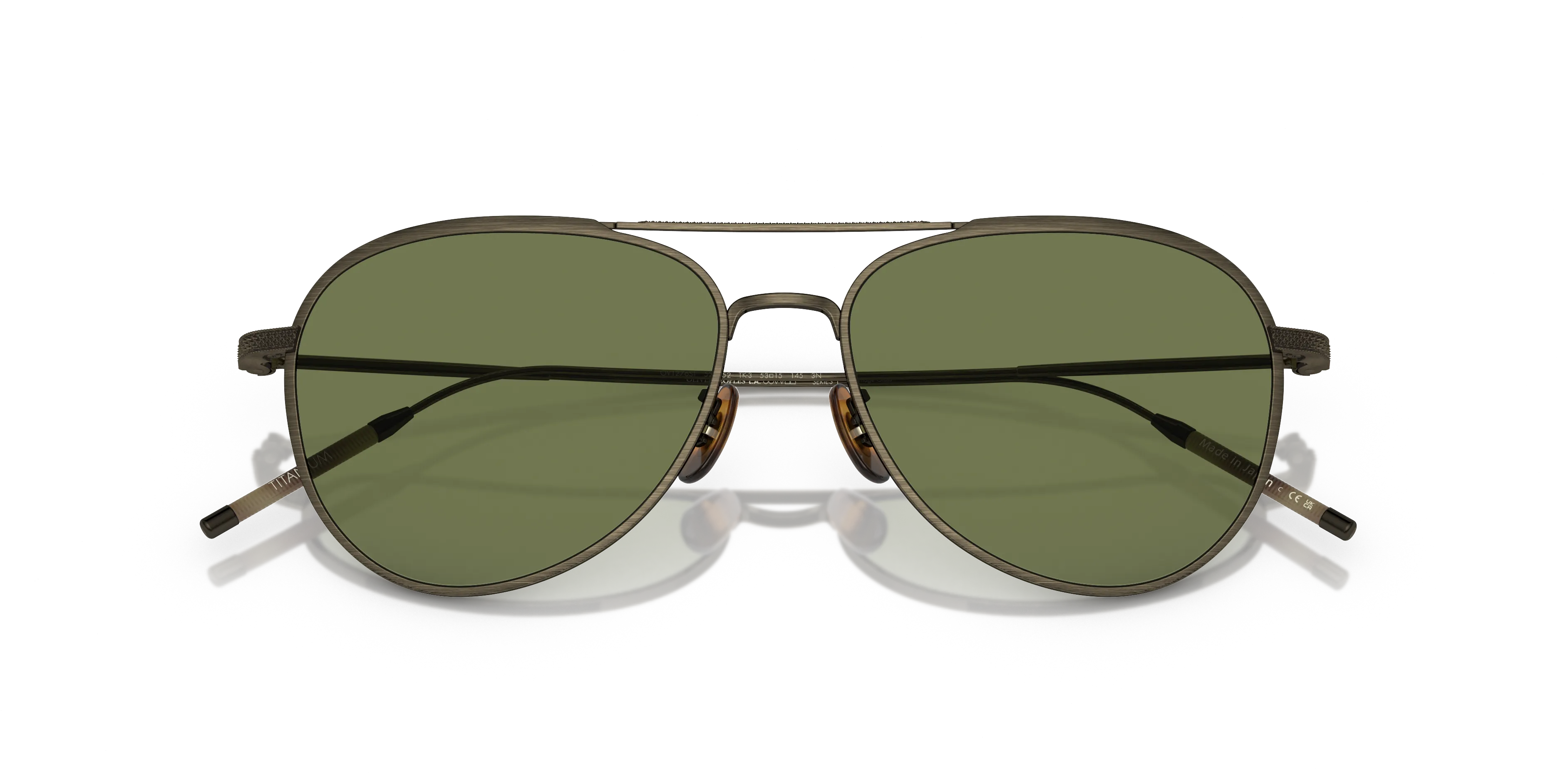Oliver Peoples OV1276ST TK-3 528452 Occhiali da sole Titanio Oro Verde G15 Pilot Normale - immagine 2