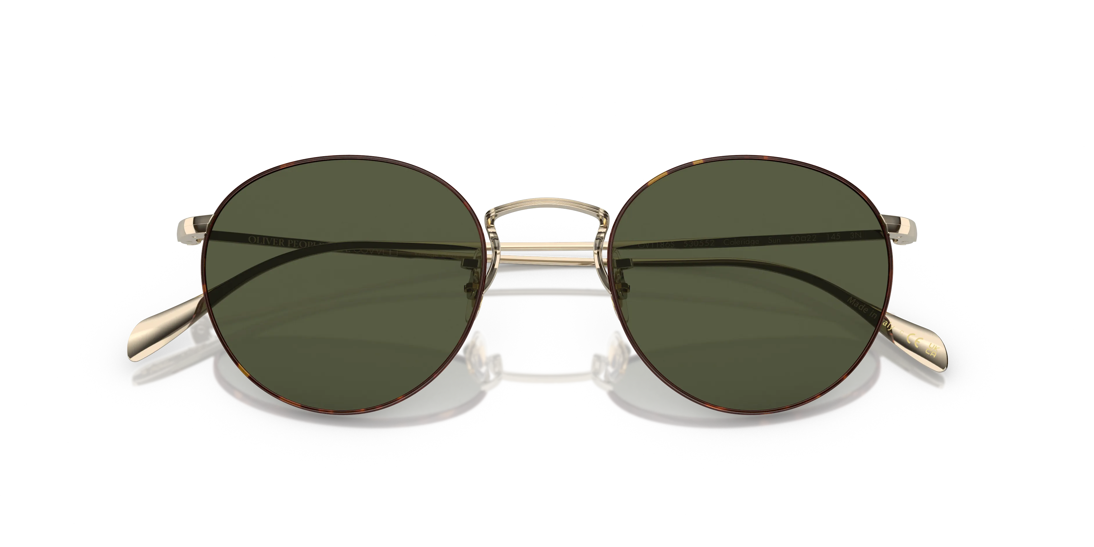 Oliver Peoples OV1186S COLERIDGE SUN 530552 Occhiali da sole Metallo Oro Verde G15 Pantos Normale - immagine 2