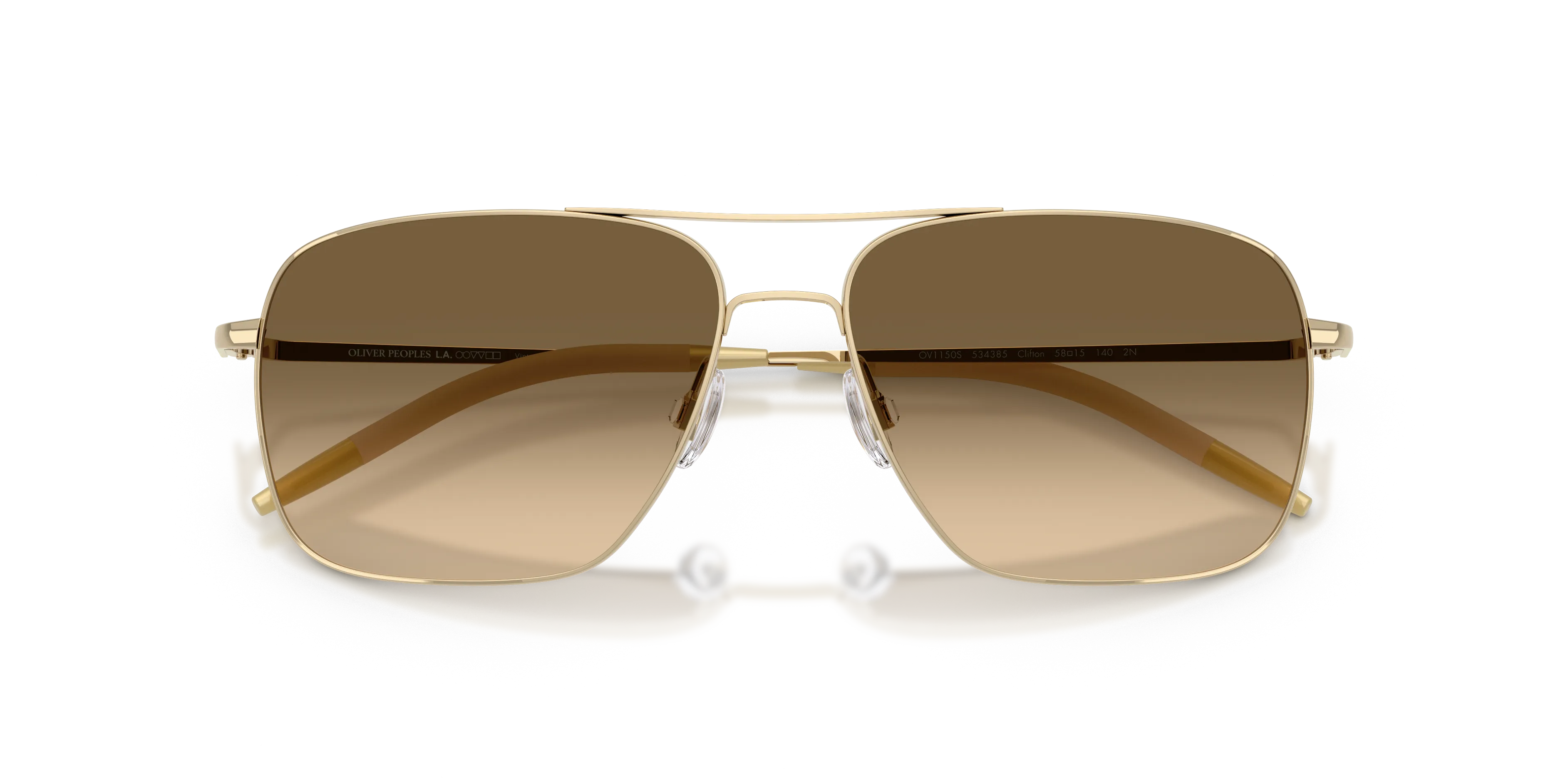 Oliver Peoples OV1150S CLIFTON 534385 Occhiali da sole Metallo Oro Verde Squadrata Normale - immagine 2