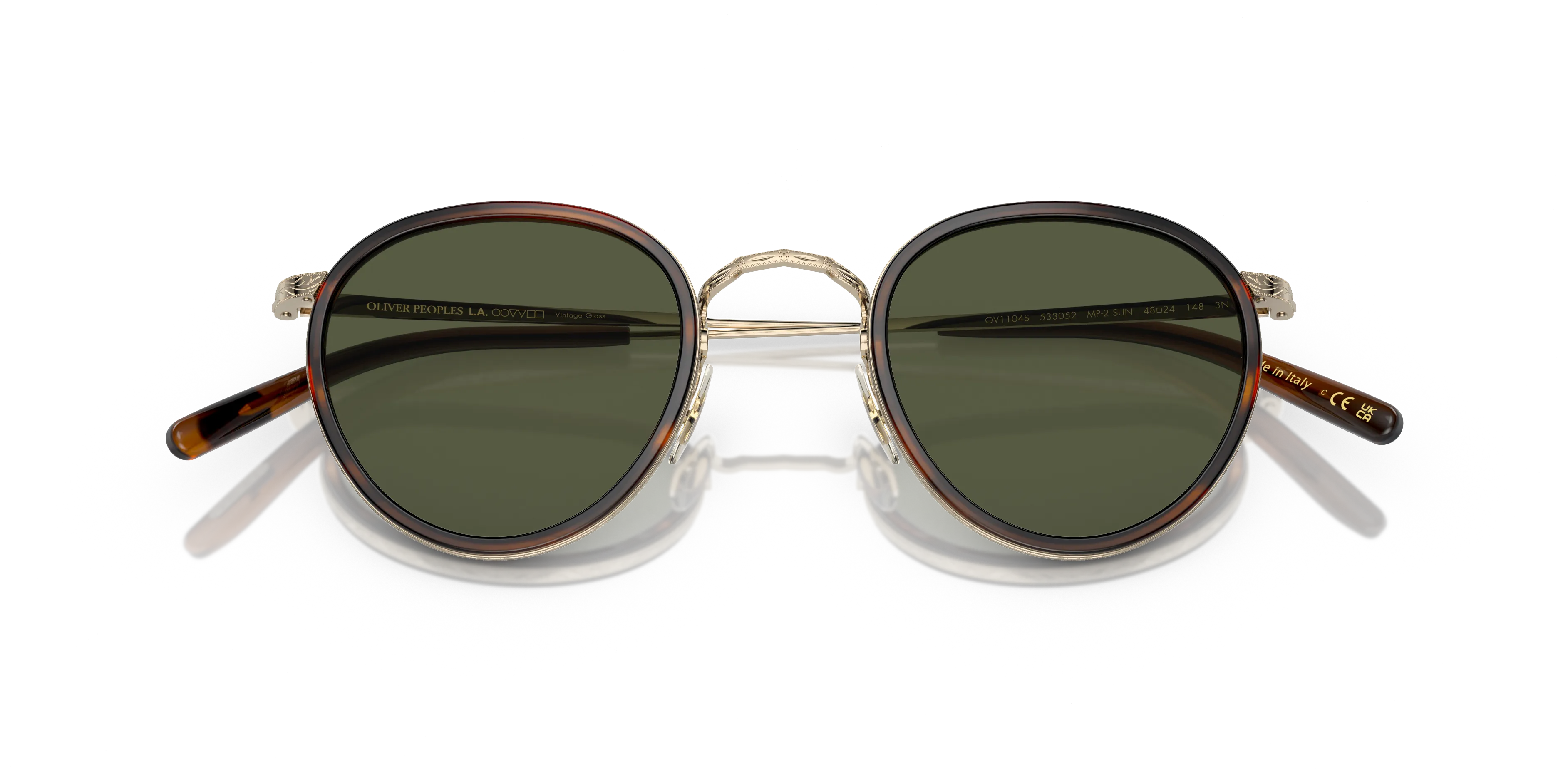 Oliver Peoples OV1104S MP-2 SUN 533052 Occhiali da sole Acetato Tartaruga Verde G15 Pantos Normale - immagine 2
