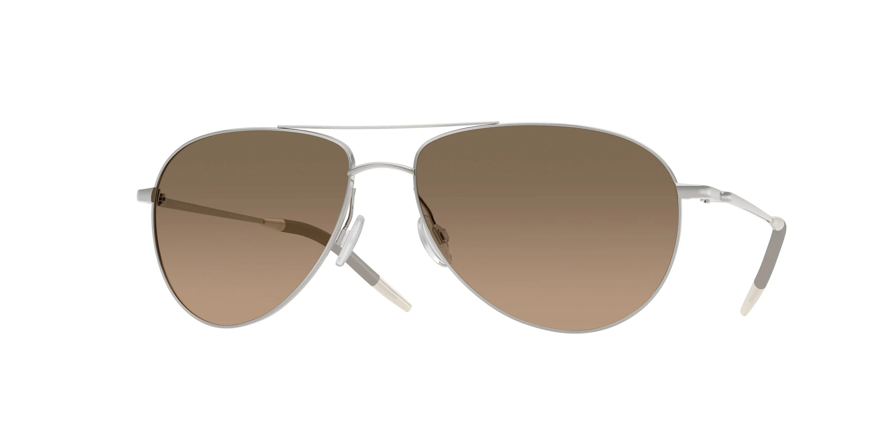 Oliver Peoples OV1002S BENEDICT 5036GN Occhiali da sole Metallo Argento Marrone Pilot Polarizzata - immagine 1