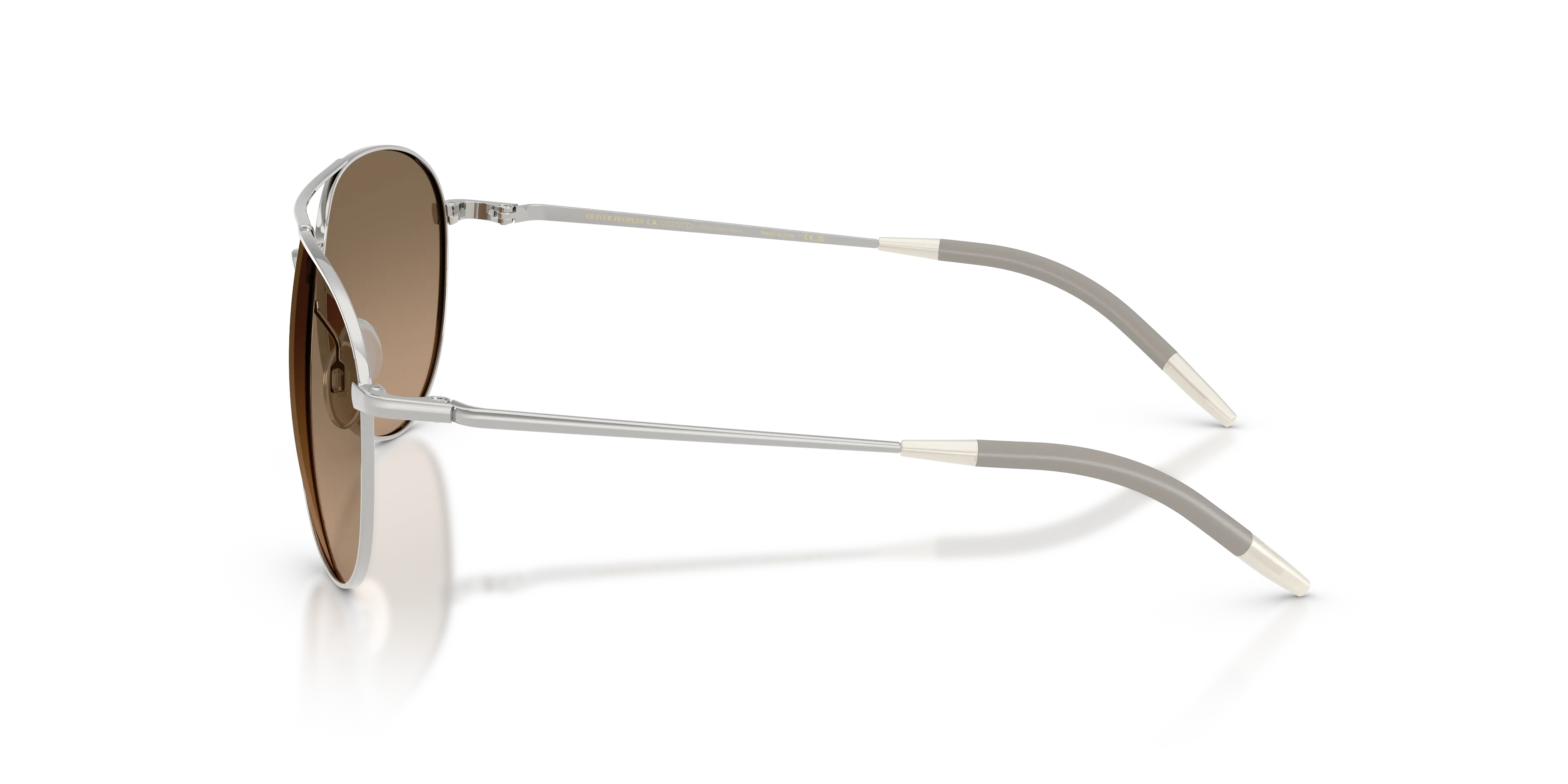 Oliver Peoples OV1002S BENEDICT 5036GN Occhiali da sole Metallo Argento Marrone Pilot Polarizzata - immagine 4