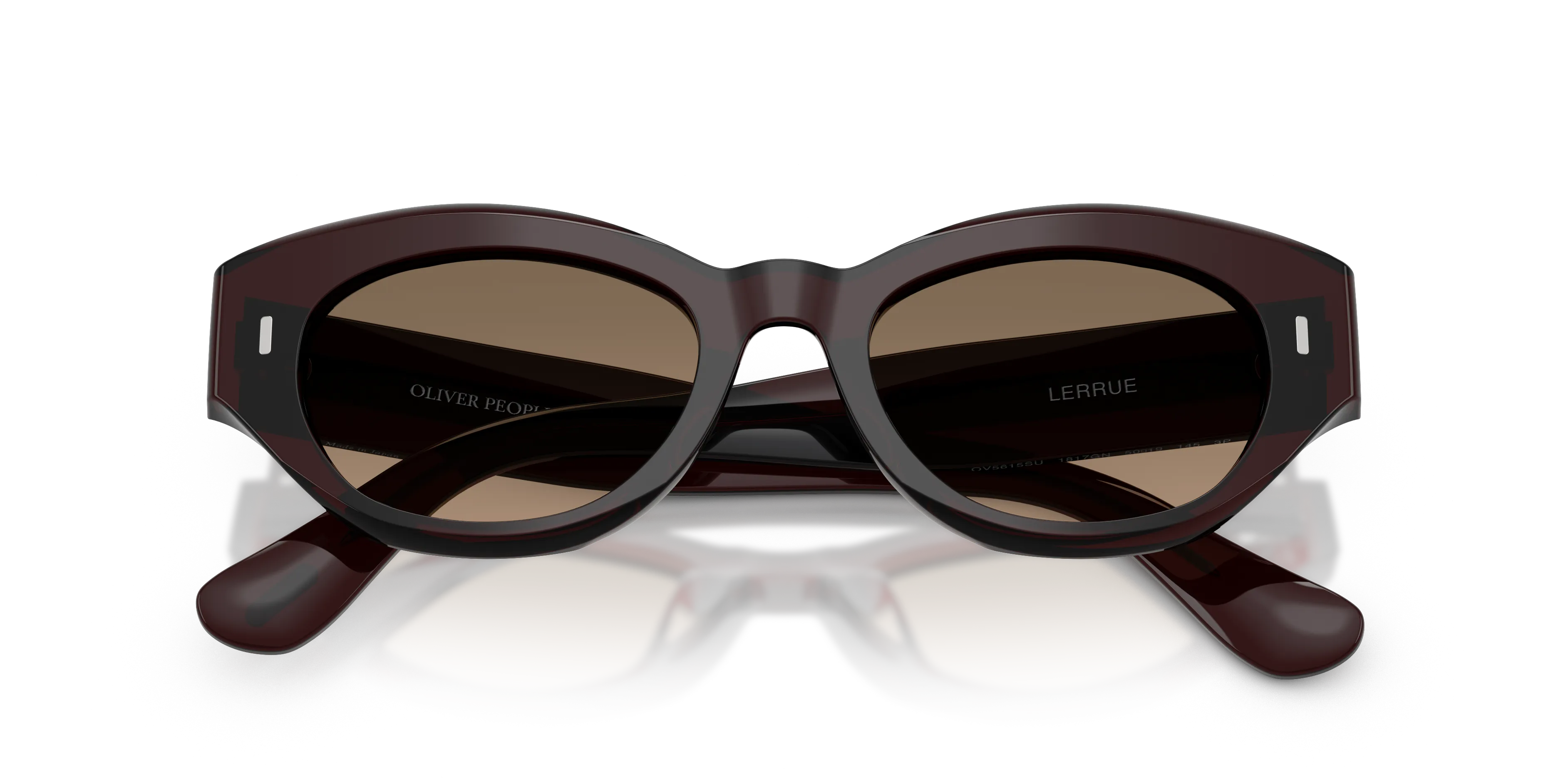 Oliver Peoples OV5615SU LERRUE 1817GN Occhiali da sole Acetato Marrone Rotonda Polarizzata Sfumato - immagine 2