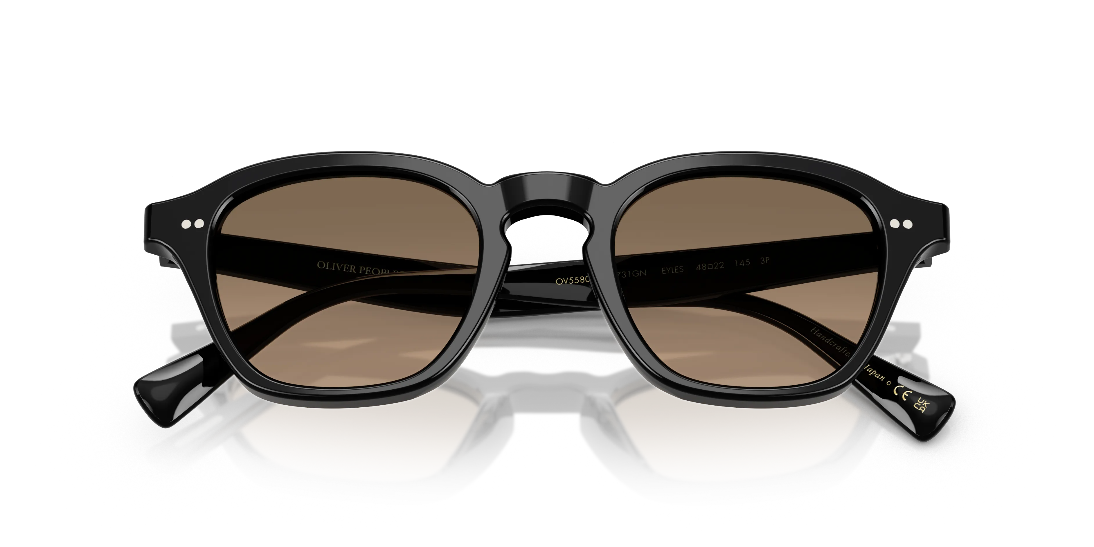 Oliver Peoples OV5580SU EYLES 1731GN Occhiali da sole Acetato Nero Squadrata Polarizzata Sfumato - immagine 2