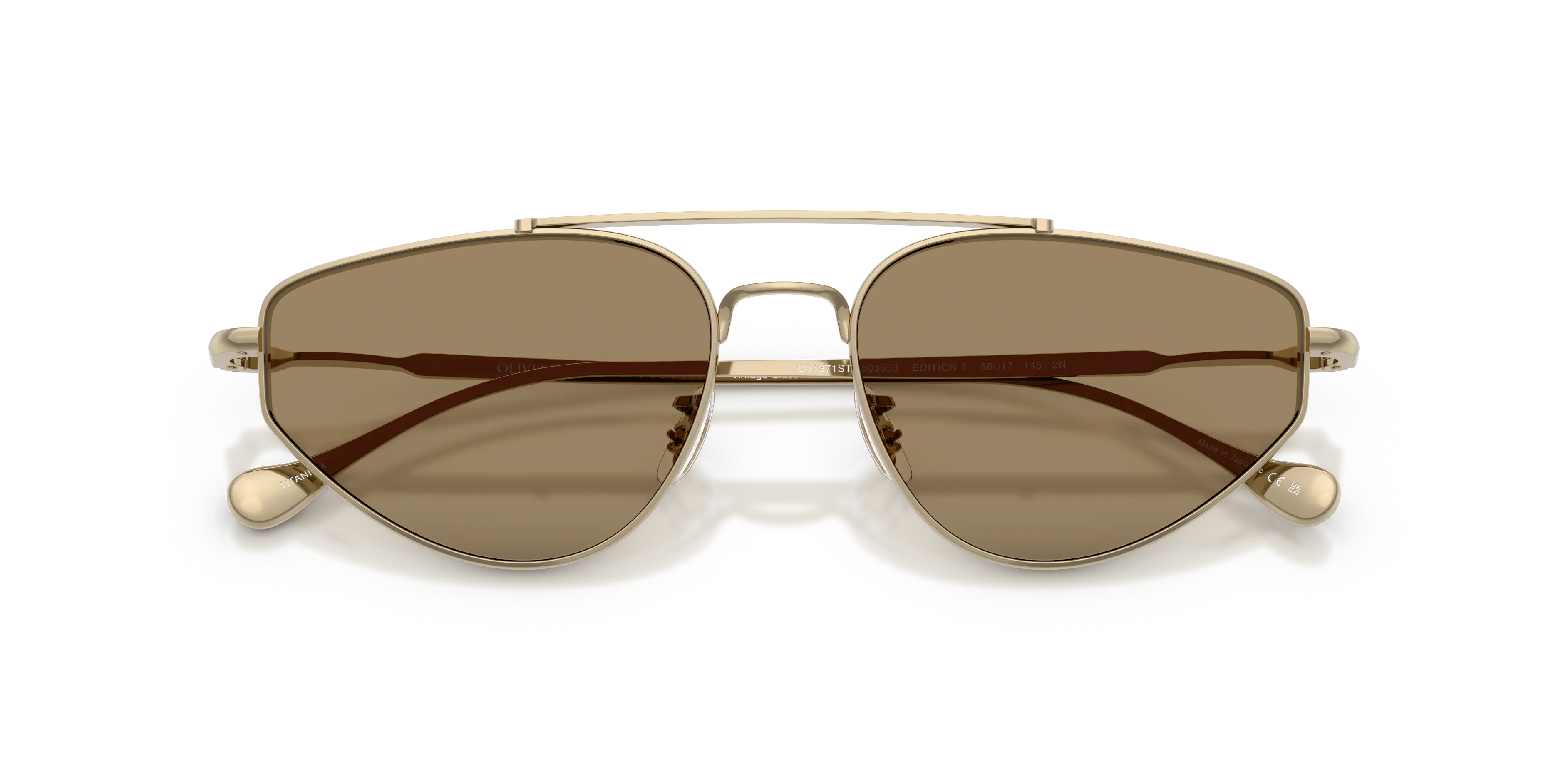 Oliver Peoples x Jil Sander OV1371ST EDITION 5 503553 Occhiali da sole Titanio Oro Geometrica Normale - immagine 2