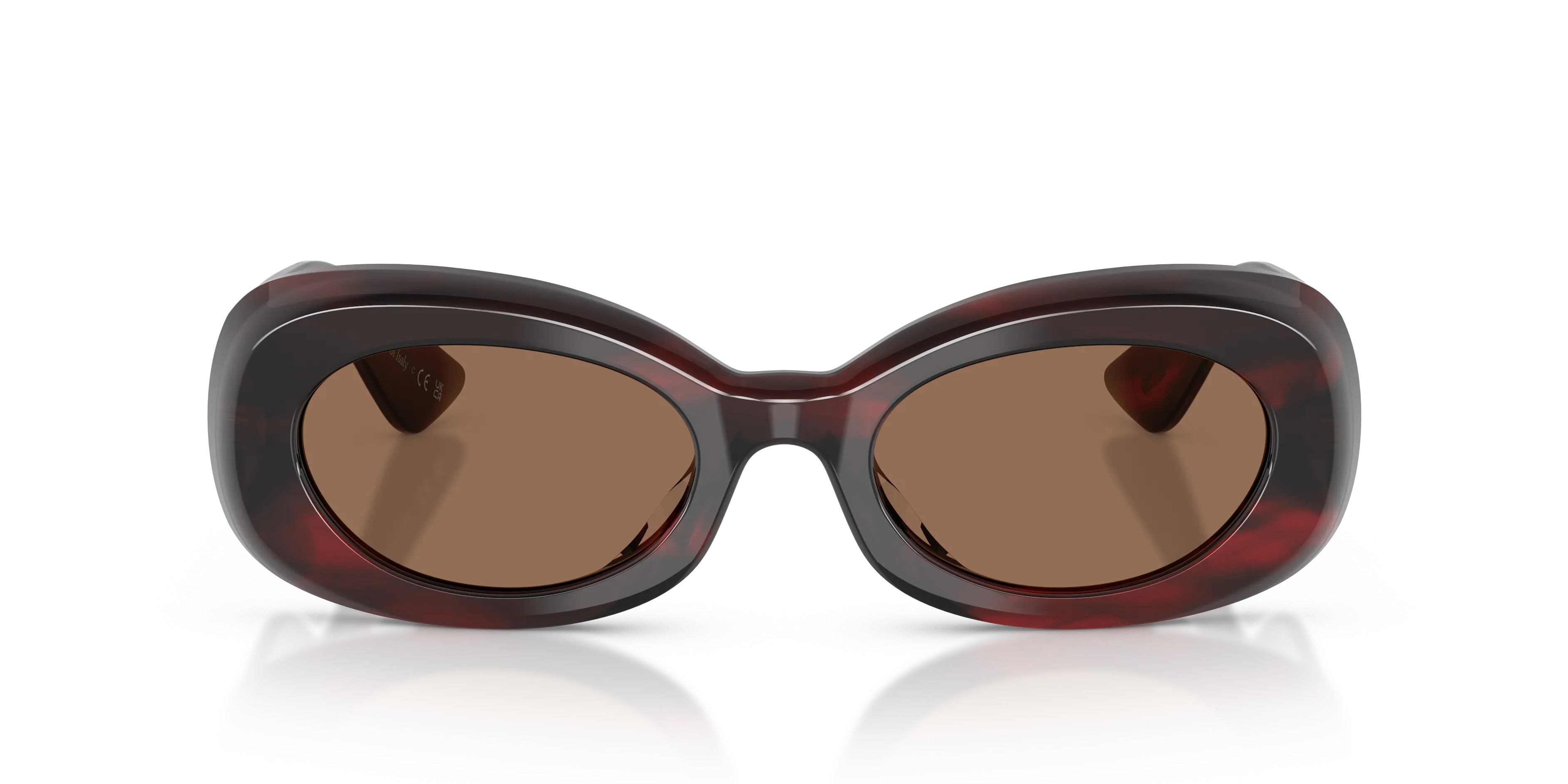 Oliver Peoples OV5606SU 1992C 167573 Occhiali da sole Acetato Rosso Marrone Rotonda Normale - immagine 3