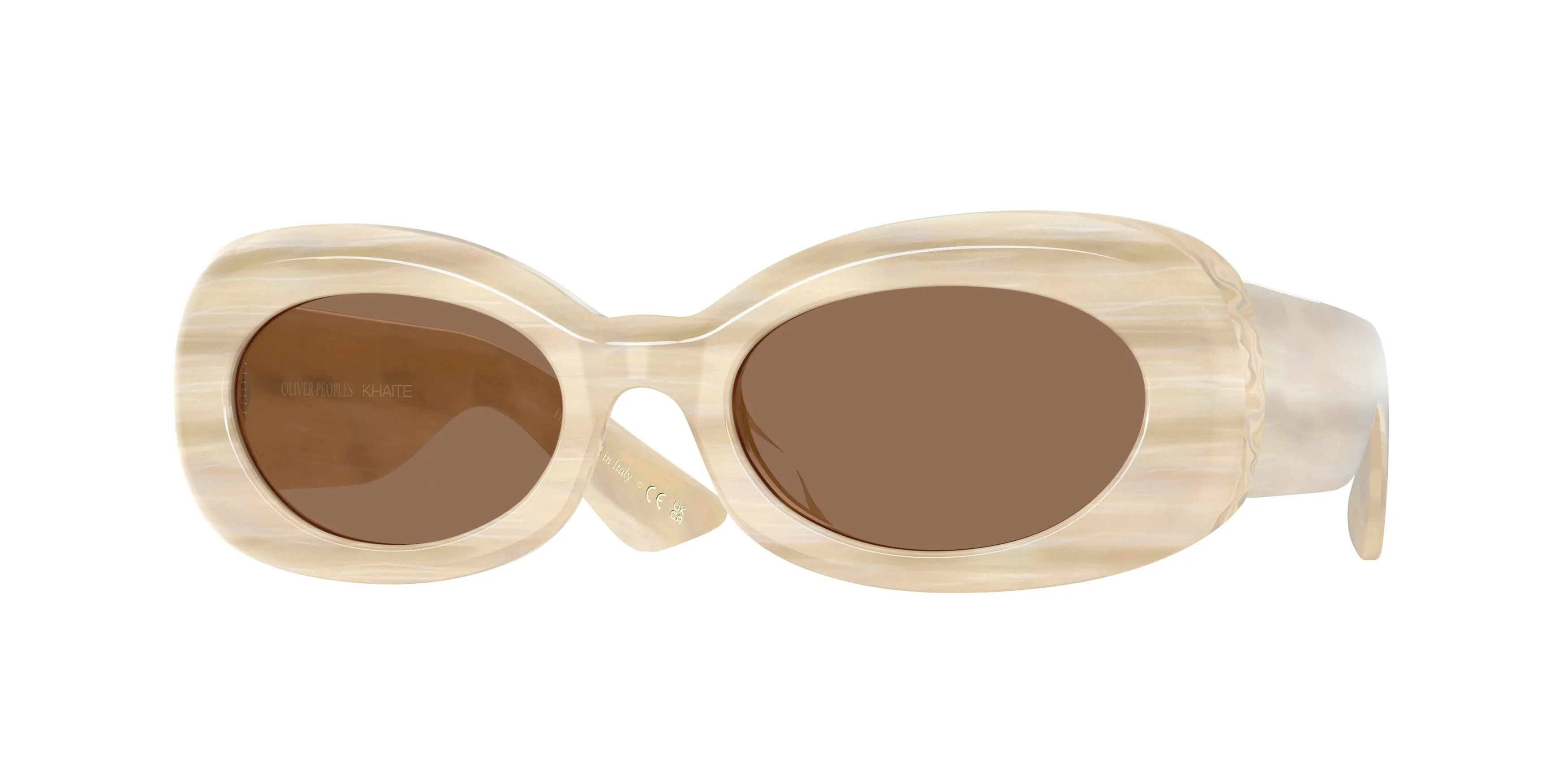 Oliver Peoples OV5606SU 1992C 104973 Occhiali da sole Acetato Beige Marrone Rotonda Normale - immagine 1