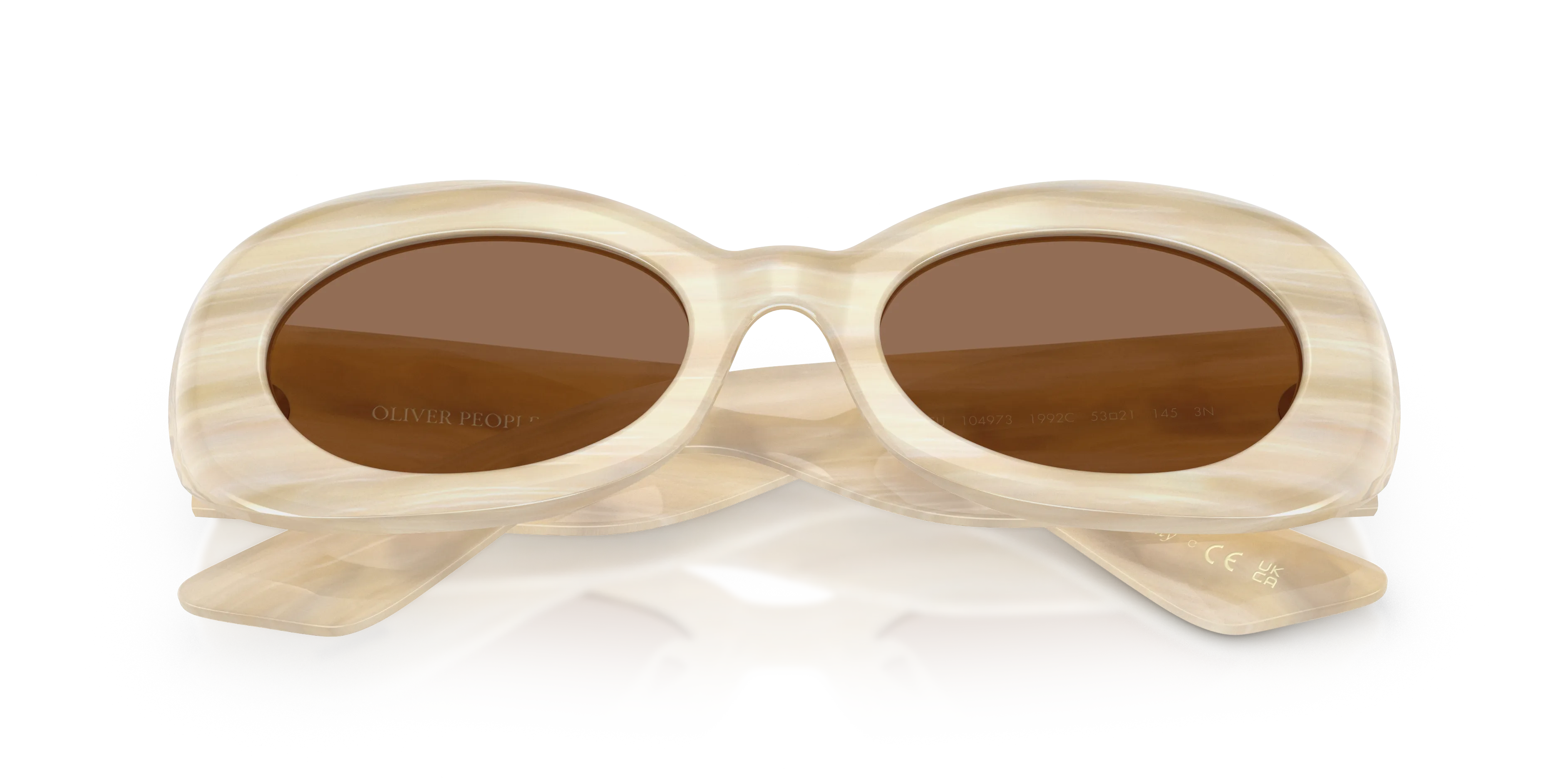 Oliver Peoples OV5606SU 1992C 104973 Occhiali da sole Acetato Beige Marrone Rotonda Normale - immagine 2